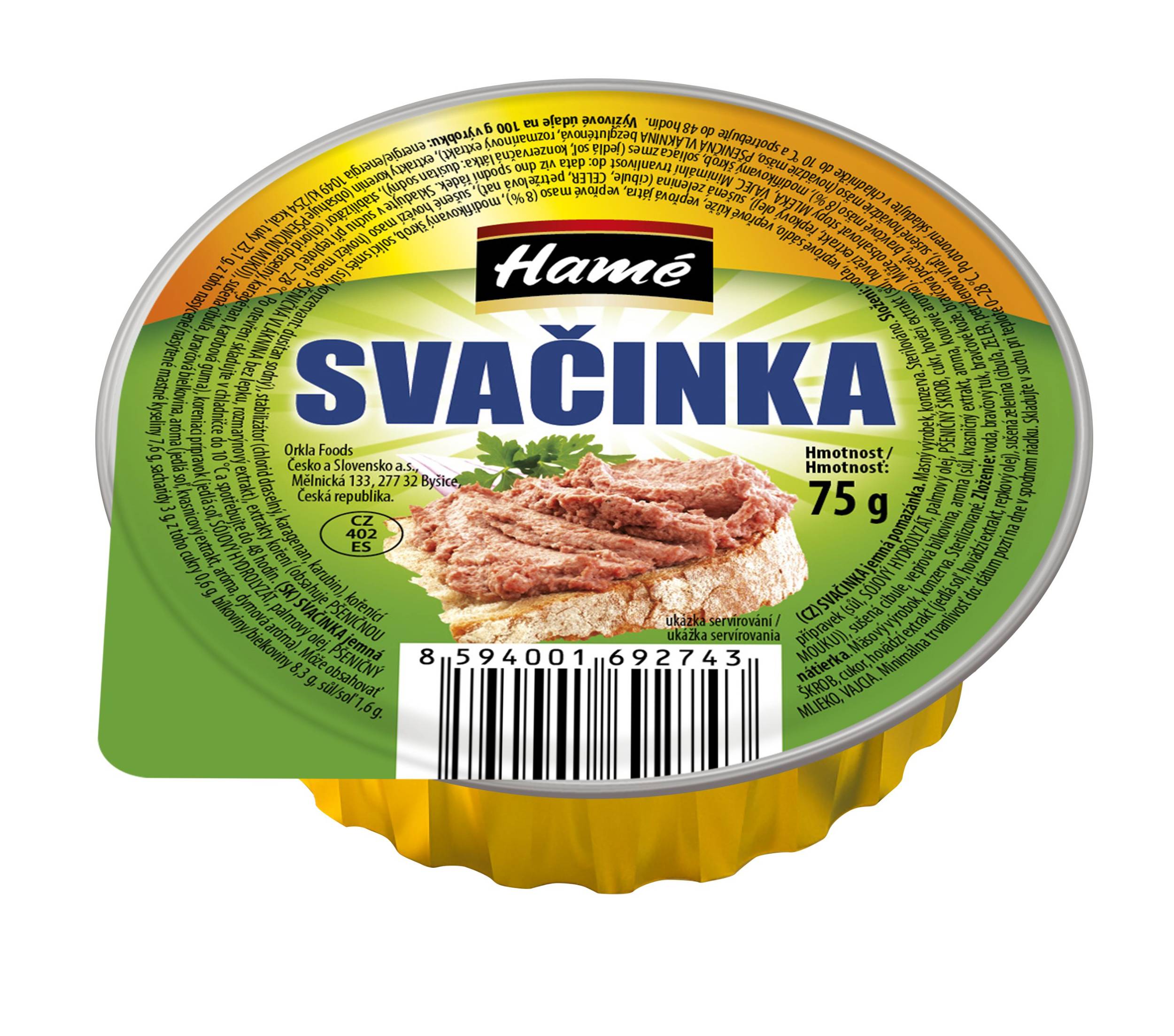 Trvanlivé potraviny - Hamé Svačinka 75g