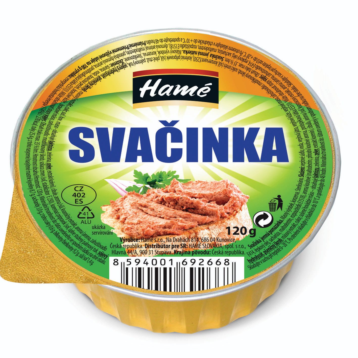 Trvanlivé potraviny - Hamé Svačinka Jemná pomazánka 120 g