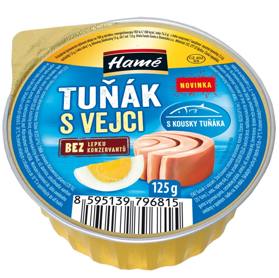 Trvanlivé potraviny - Hamé Tuňák s vejci 125g