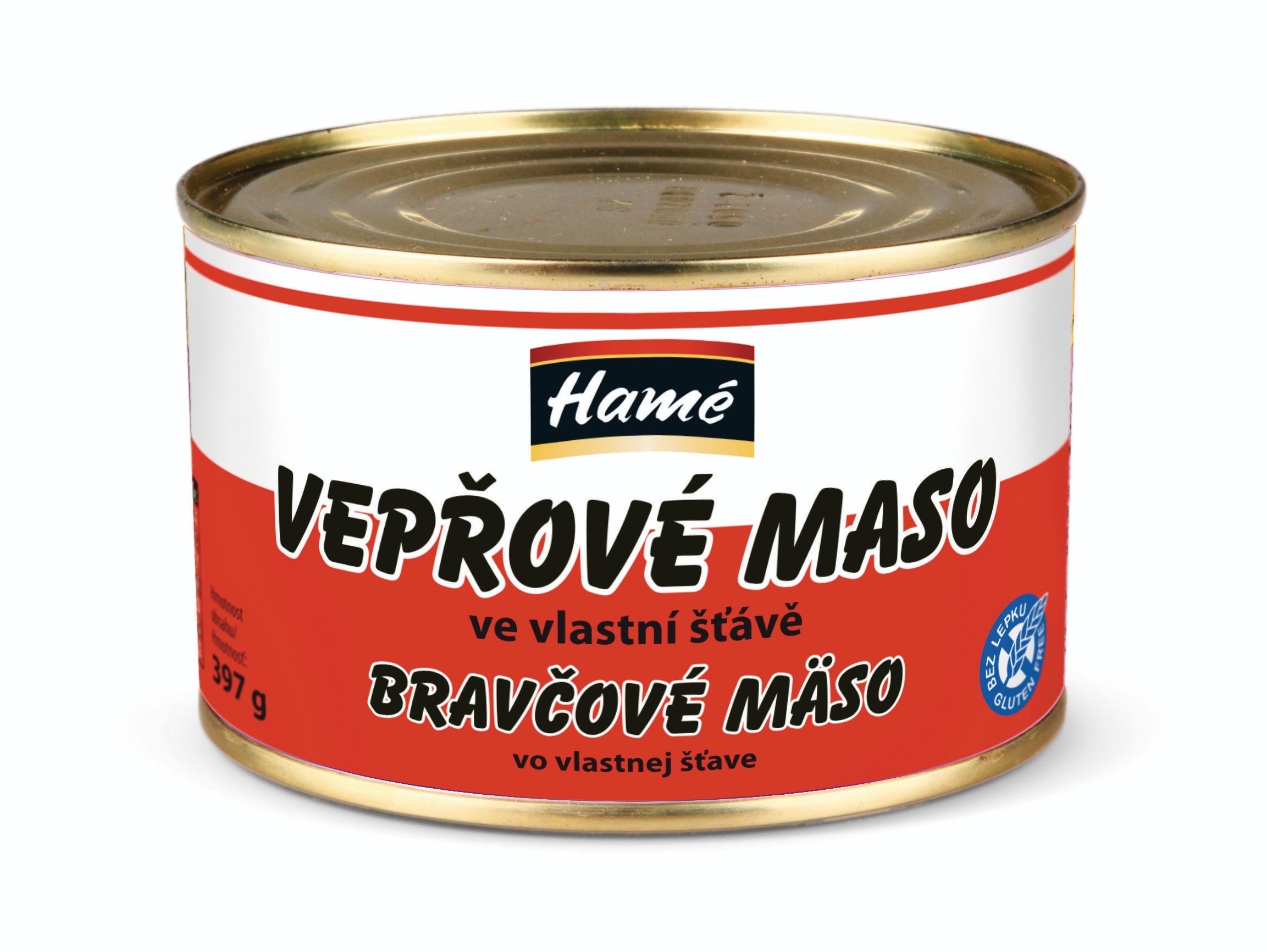 Trvanlivé potraviny - Hamé Vepřové ve vlastní šťávě 397g