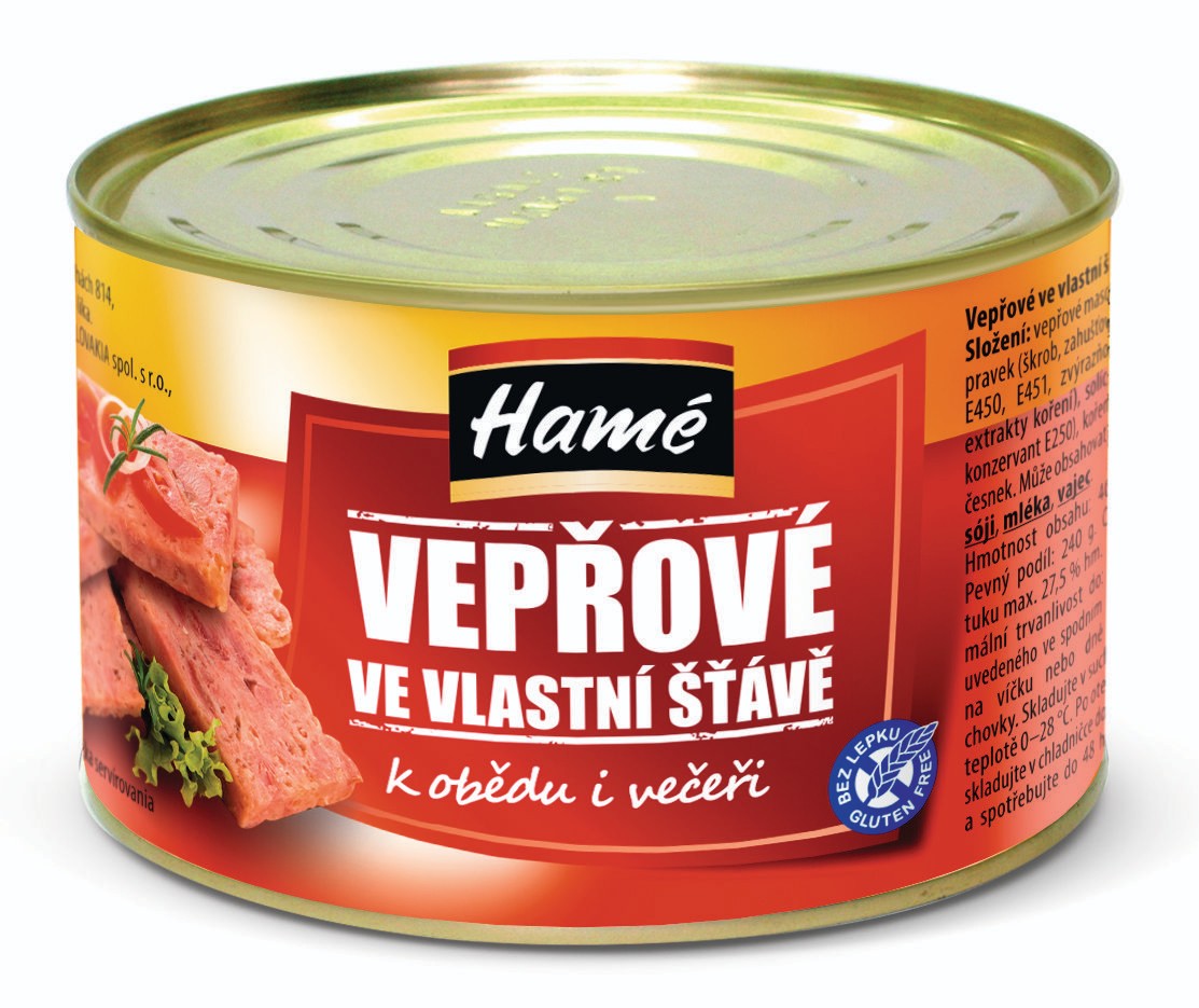 Trvanlivé potraviny - Hamé Vepřové ve vlastní šťávě 400 g