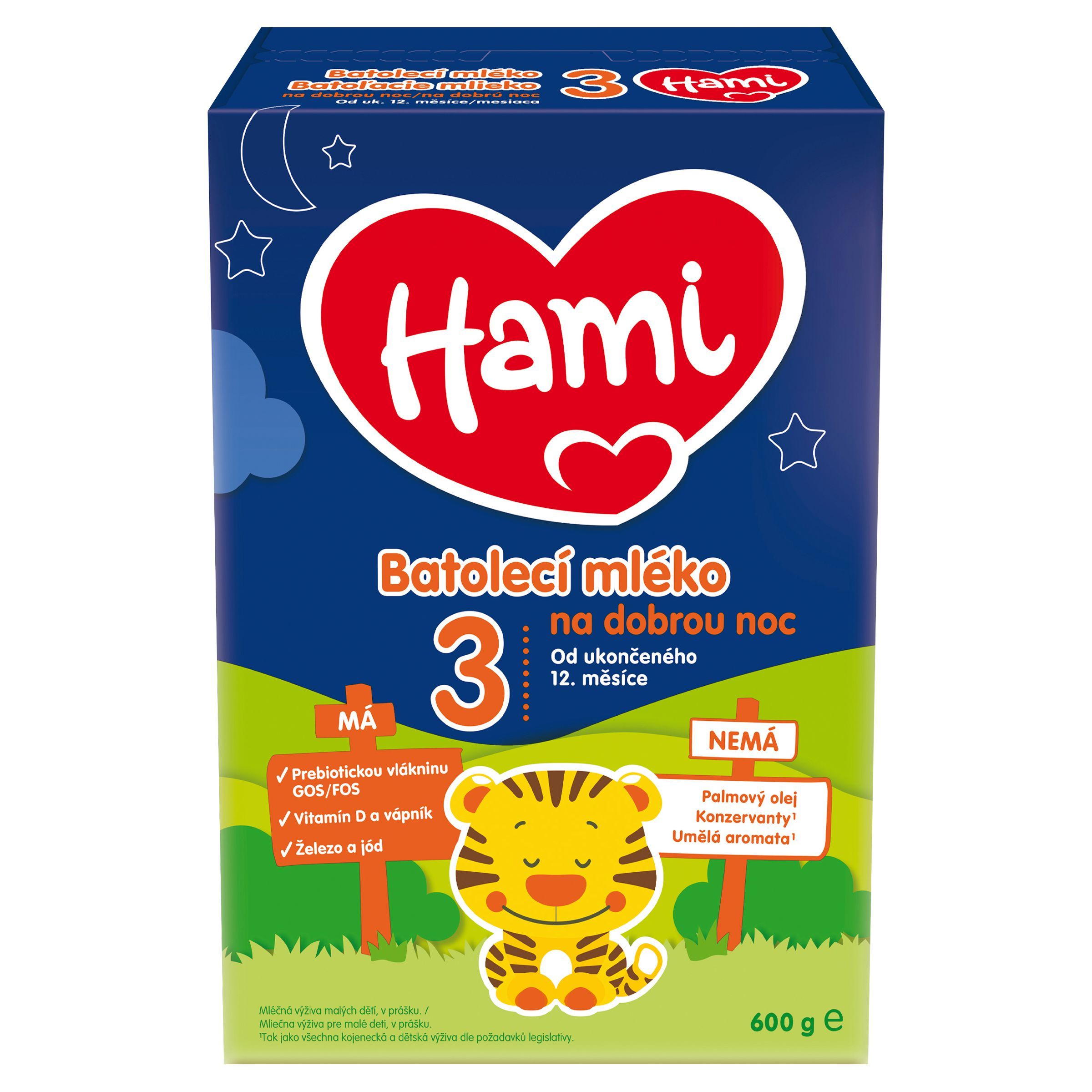 Svět dětí - Hami 12+ batolecí mléko na dobrou noc od ukončeného 12. měsíce 600 g