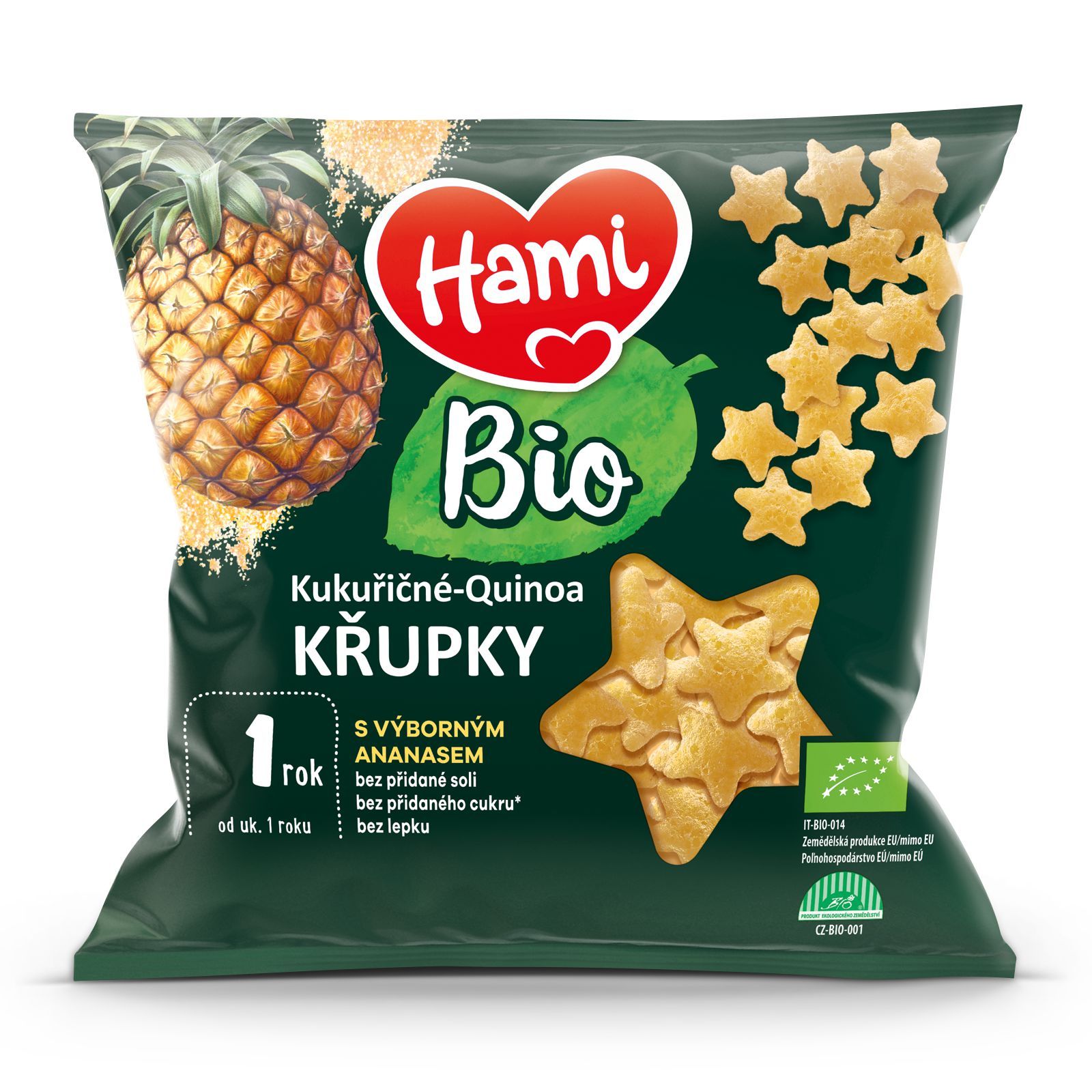 Hami BIO kukuřičné-quinoa křupky s výborným ananasem 12+, 20g-0