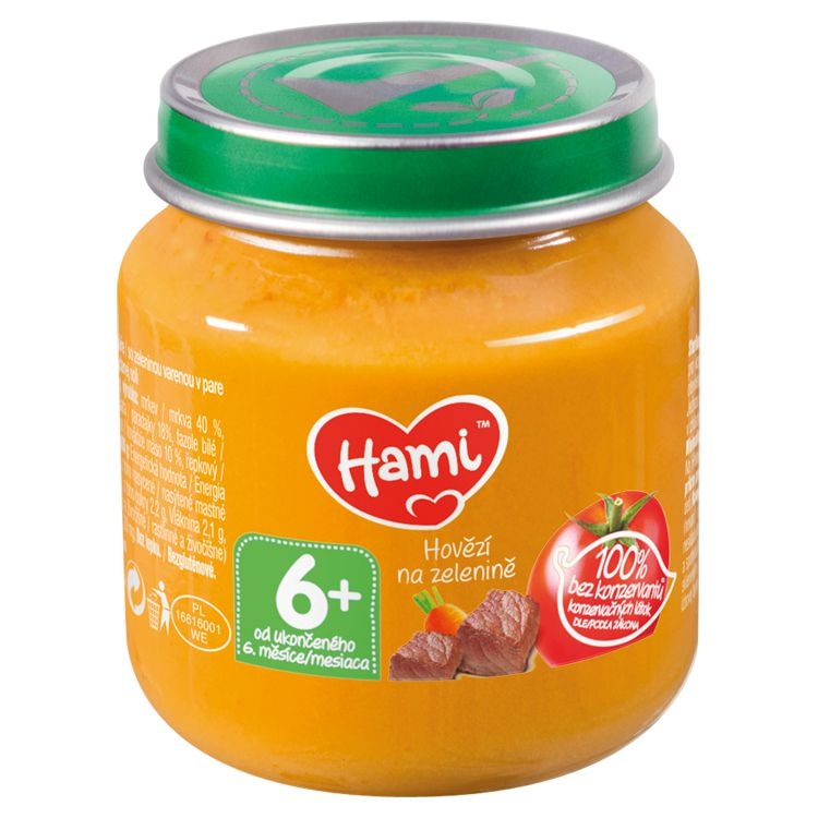 Svět dětí - Hami Masozeleninový příkrm Hovězí na zelenině od uk. 6. měsíce 125 g