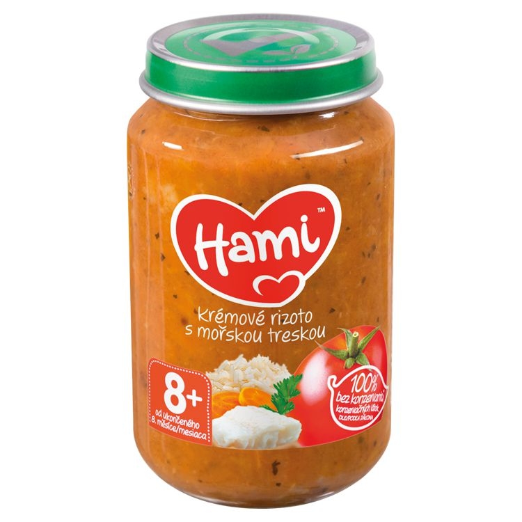 Svět dětí - Hami Masozeleninový příkrm krémové rizoto s mořskou treskou od uk. 8. měsíce 200 g