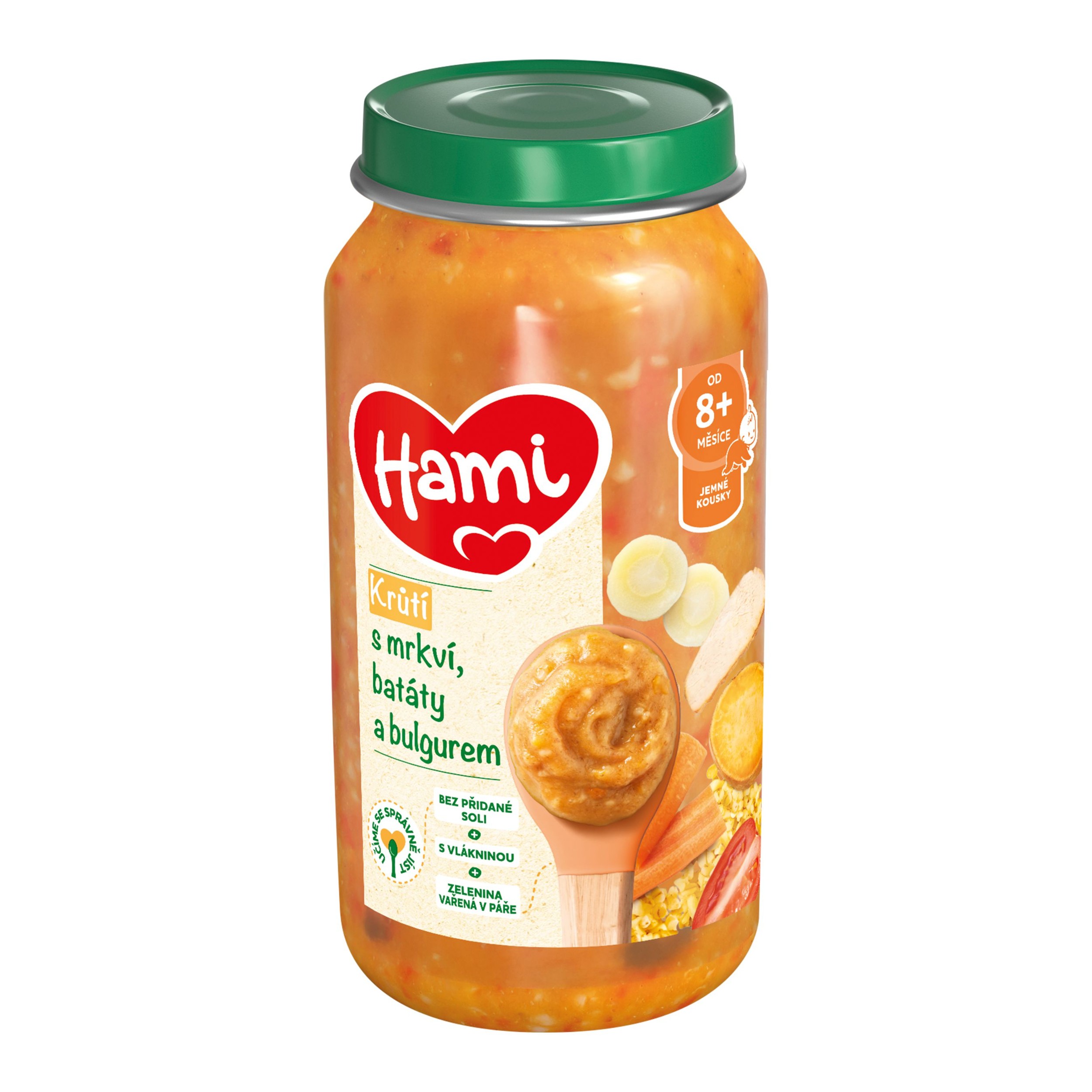 Svět dětí - Hami Masozeleninový příkrm Krůtí stehno s mrkví, batáty a bulgurem 8+, 250 g