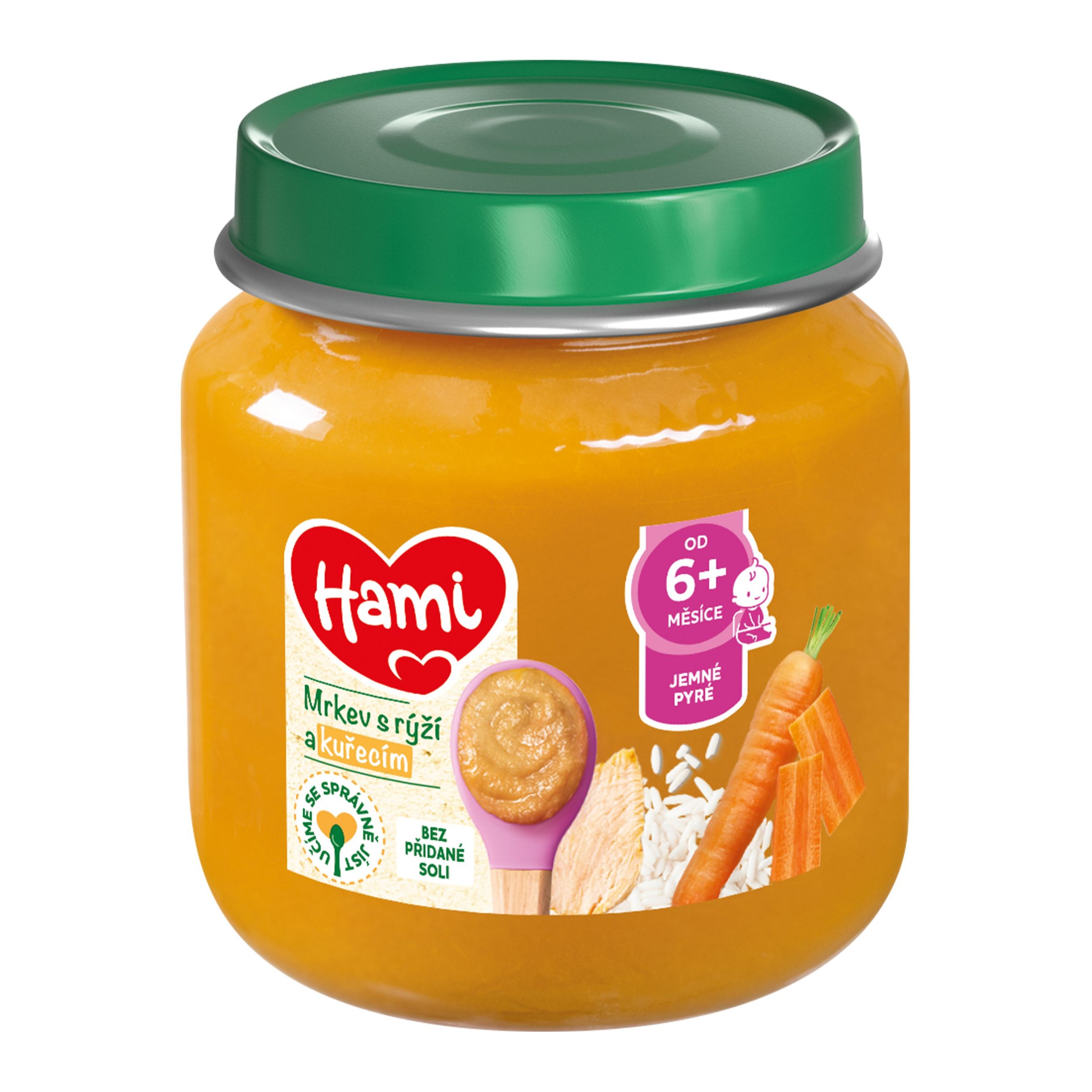 Svět dětí - Hami Masozeleninový příkrm Mrkev s kuřetem a rýží, 6+, 125g