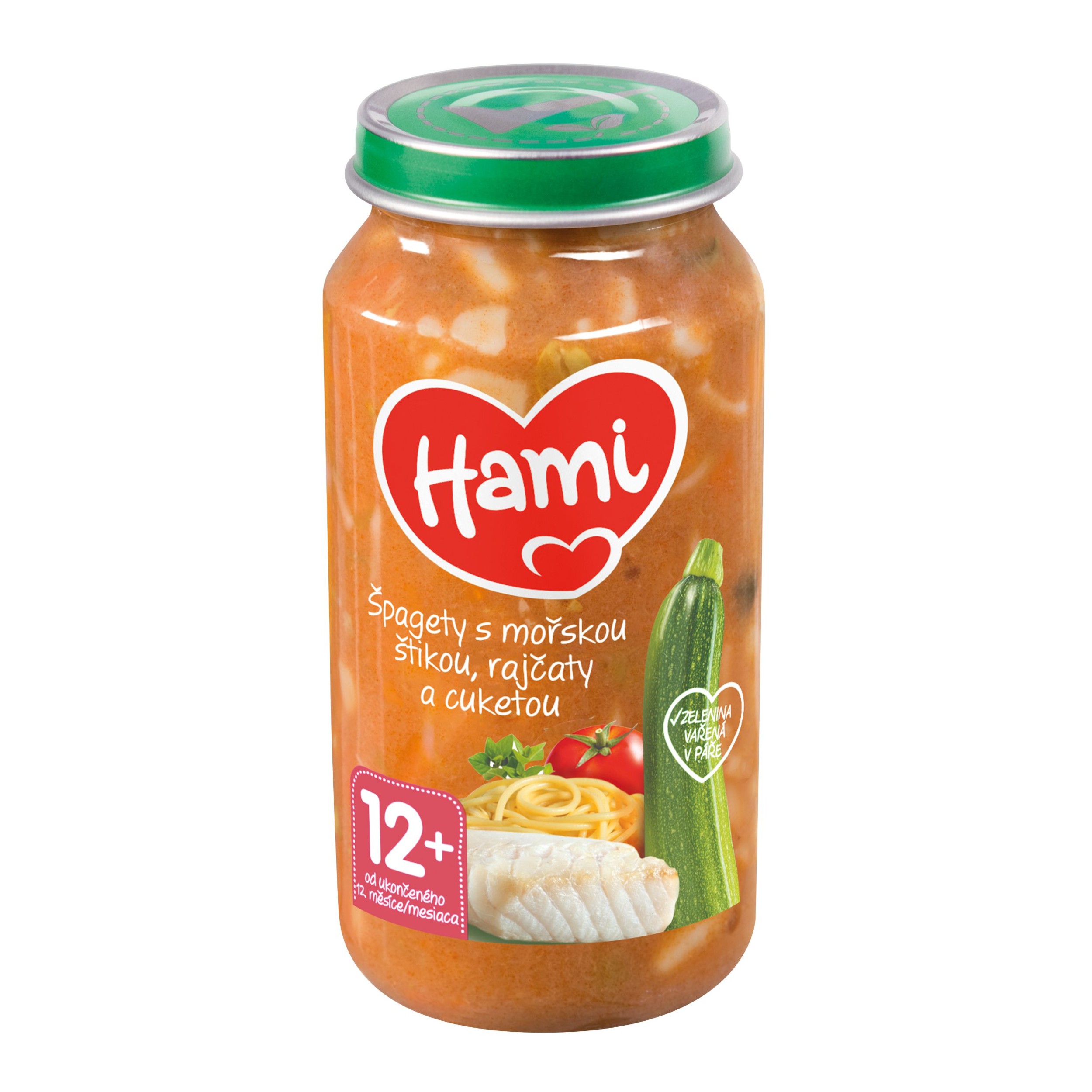 Svět dětí - HAMI Masozeleninový příkrm Špagety s mořskou štikou, rajčaty a cuketou 12m+, 250g