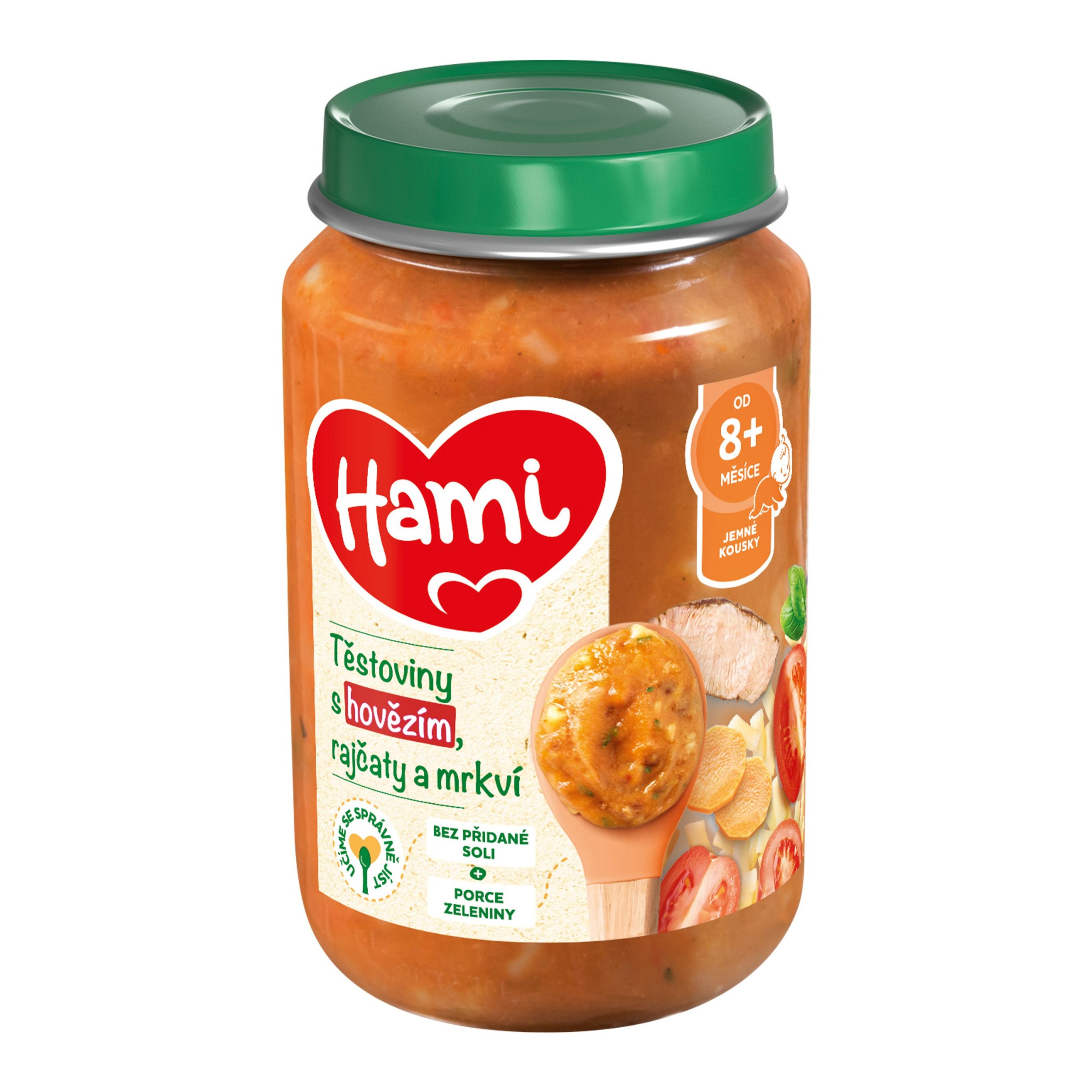 Svět dětí - Hami Masozeleninový příkrm Těstoviny s hovězím, rajčaty a mrkví 8+, 200g