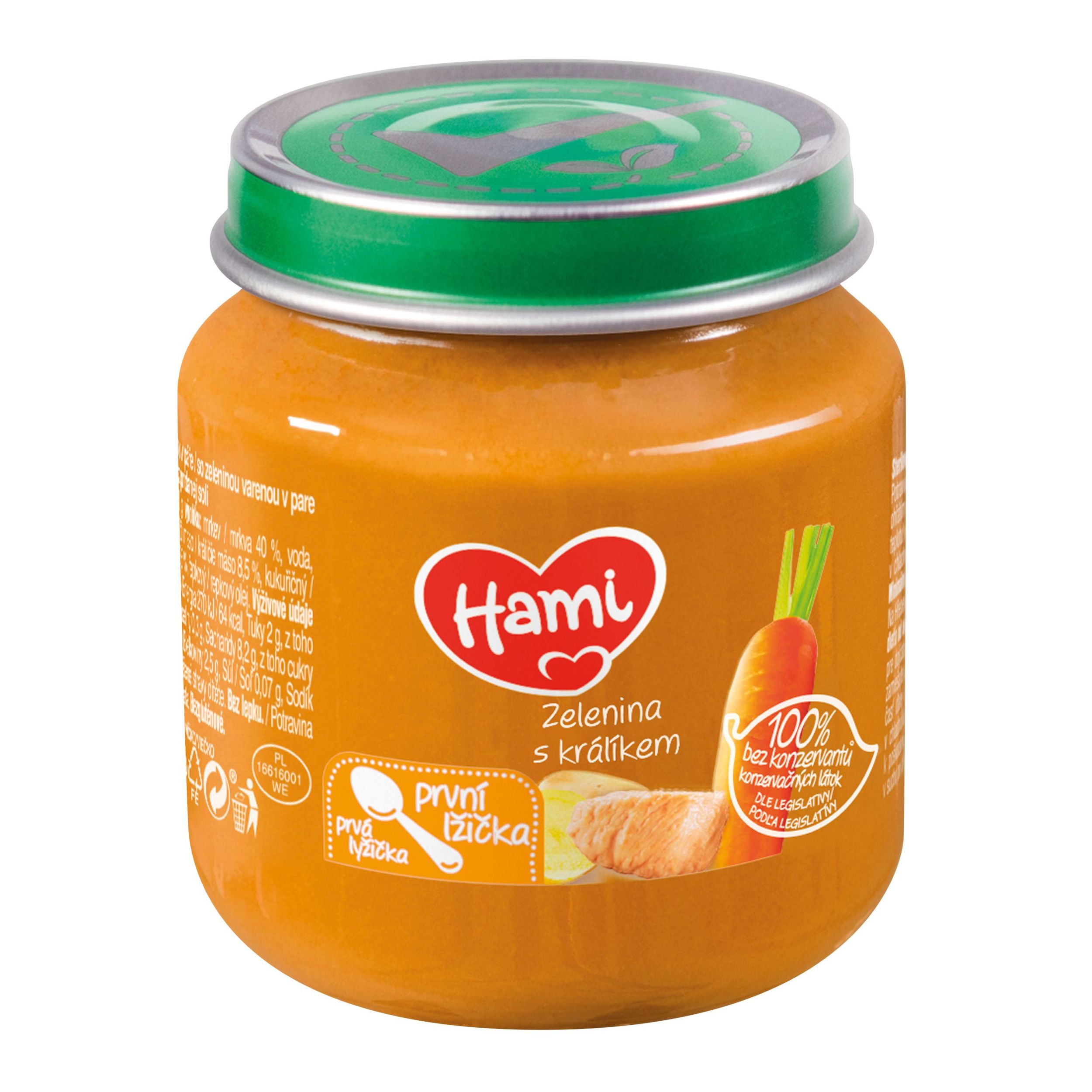Hami Masozeleninový příkrm zelenina s králíkem první lžička 125 g-0