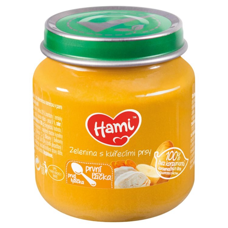 Svět dětí - Hami Masozeleninový příkrm Zelenina s kuřecími prsy první lžička 125 g