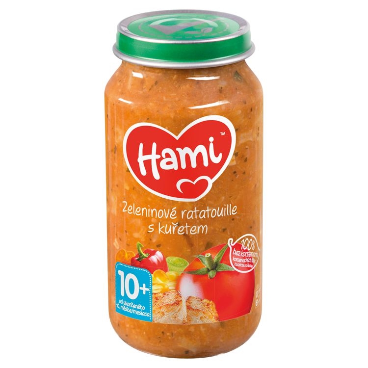 Svět dětí - Hami Masozeleninový příkrm Zeleninové ratatouille s kuřetem od ukončeného 10. měsíce 250 g