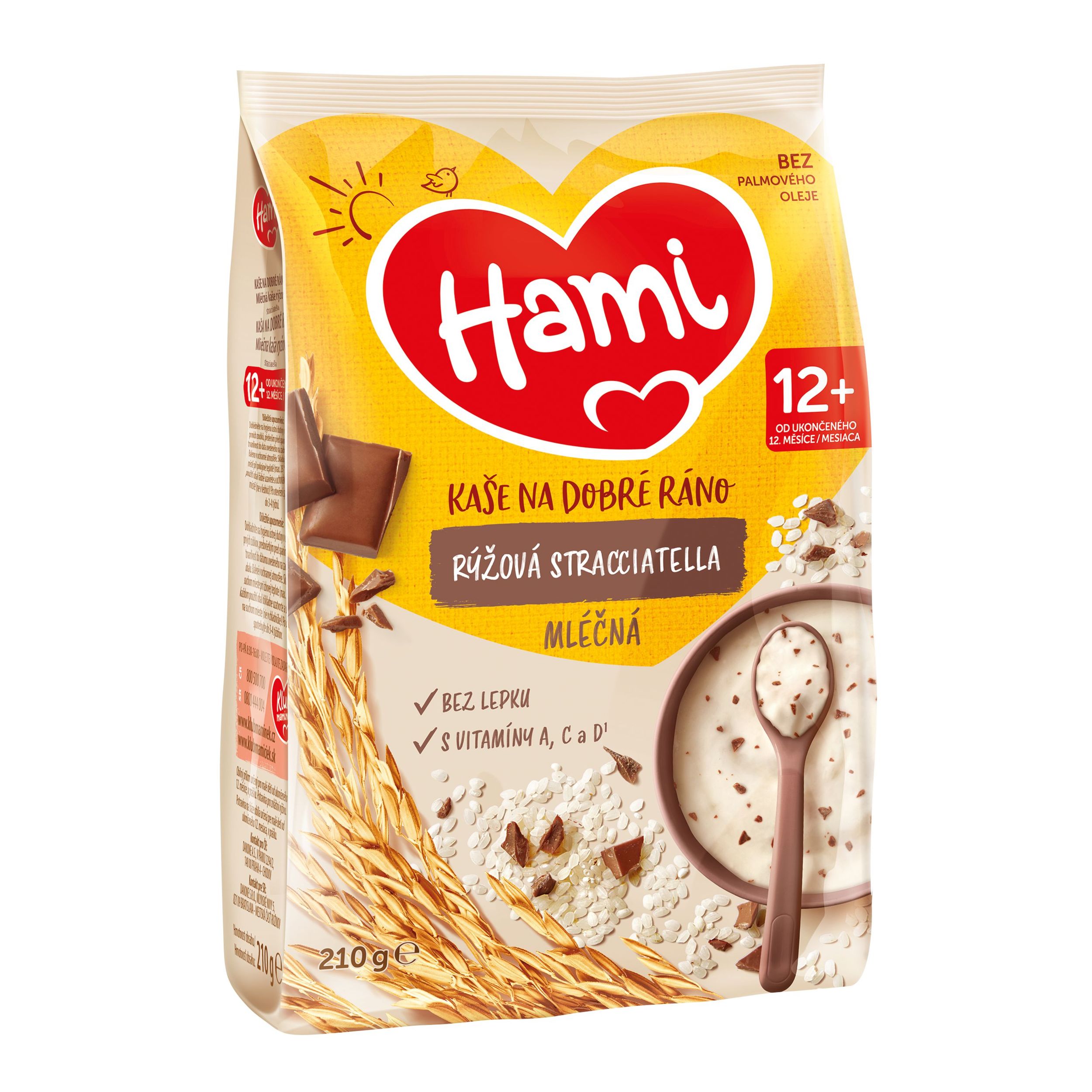 Svět dětí - Hami Mléčná kaše rýžová stracciatella 12+, 210g