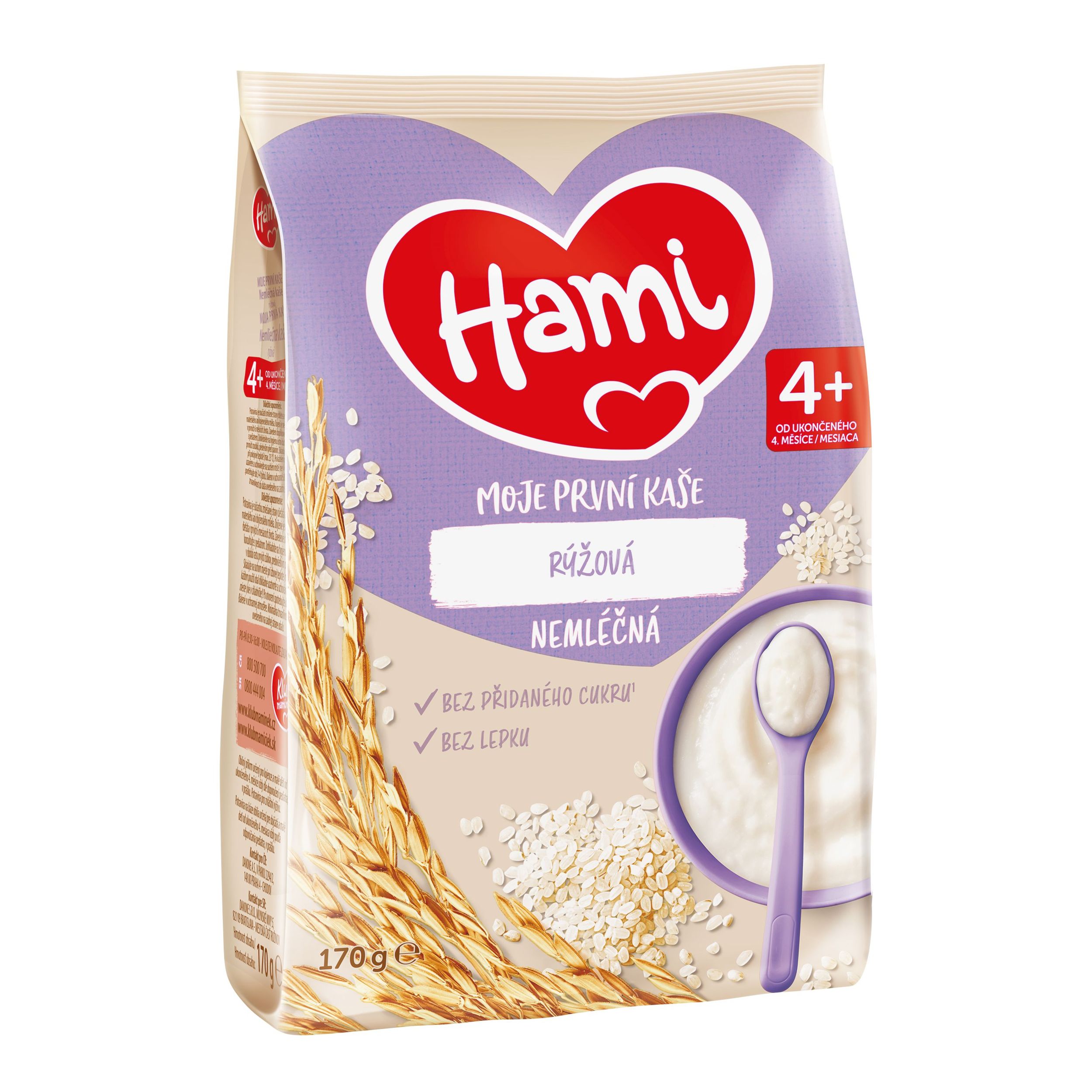 Svět dětí - Hami Moje první kaše nemléčná rýžová 4+, 170g