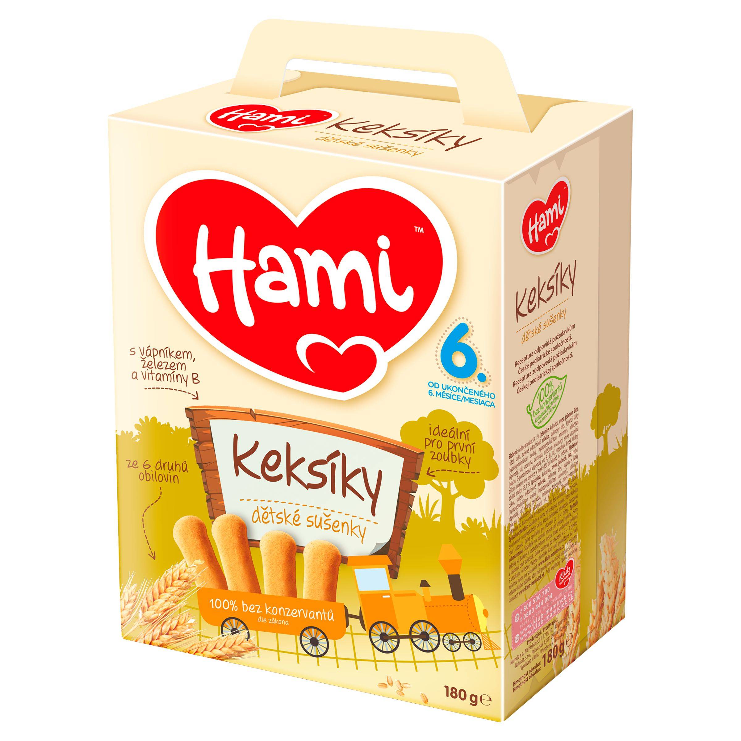 Svět dětí - Hami Sušenky Keksíky se 6 cereáliemi od ukončeného 6. měsíce 180 g