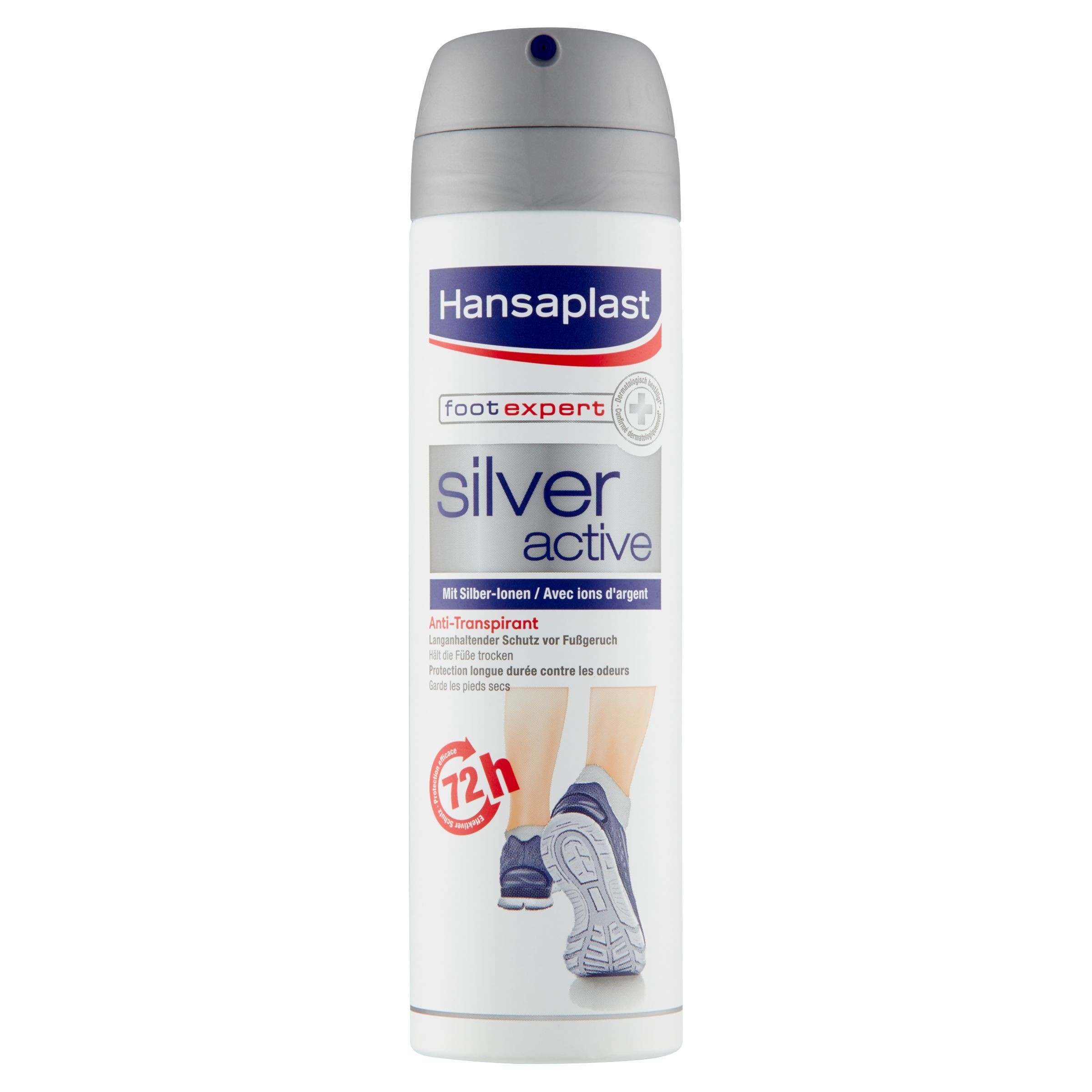 Drogerie a kosmetika - Hansaplast Foot Expert Silver Active Antiperspirant sprej na nohy 150 ml