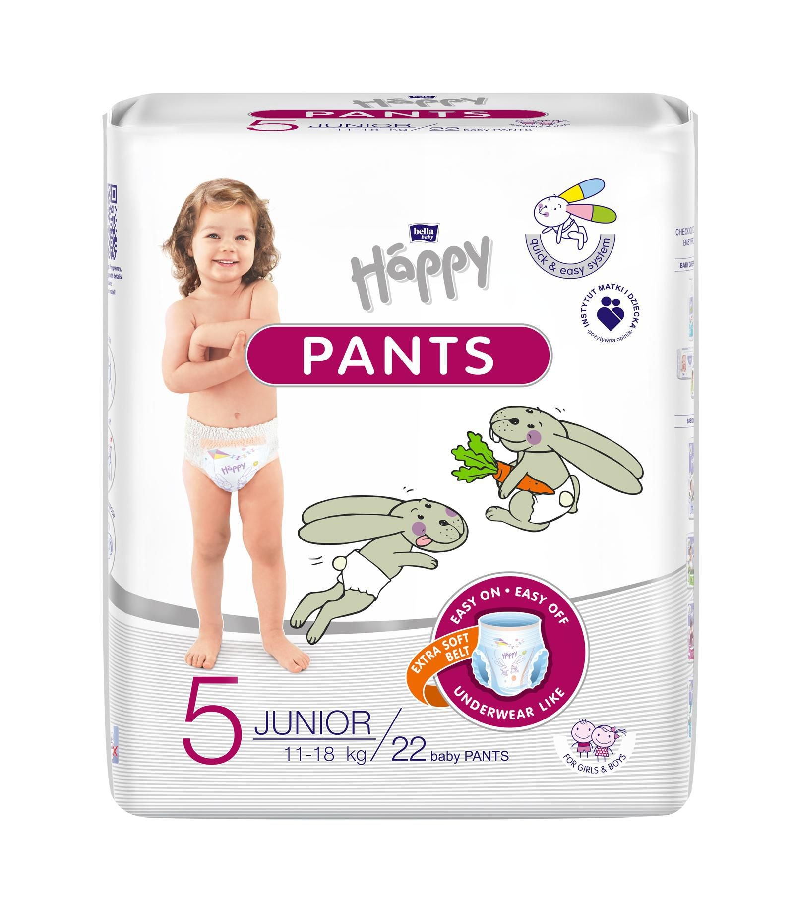 Svět dětí - Happy Junior Dětské plenkové kalhotky pants vel.5 22ks