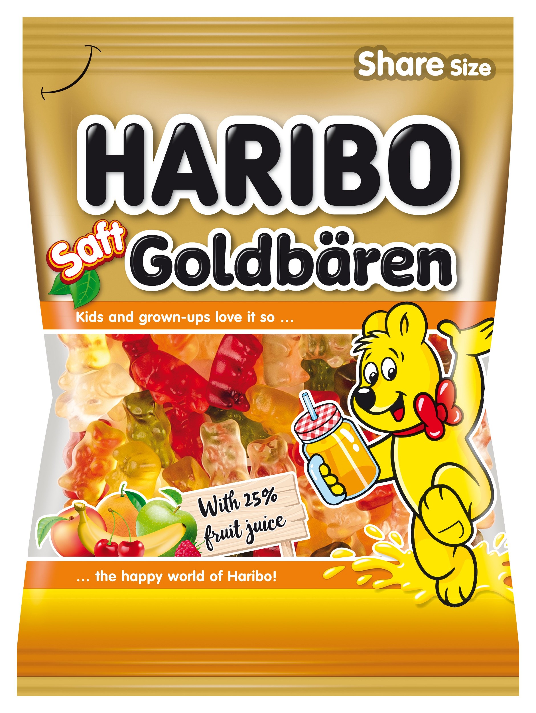 Trvanlivé potraviny - Haribo Goldbären želé cukrovinky s ovocnou šťávou z koncentrátu 175 g