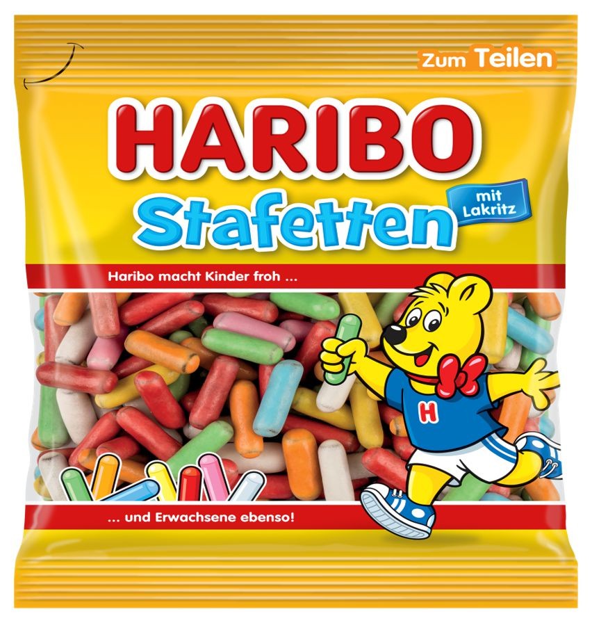 Trvanlivé potraviny - Haribo Stafetten lékořicové cukrovinky v dražé 160g