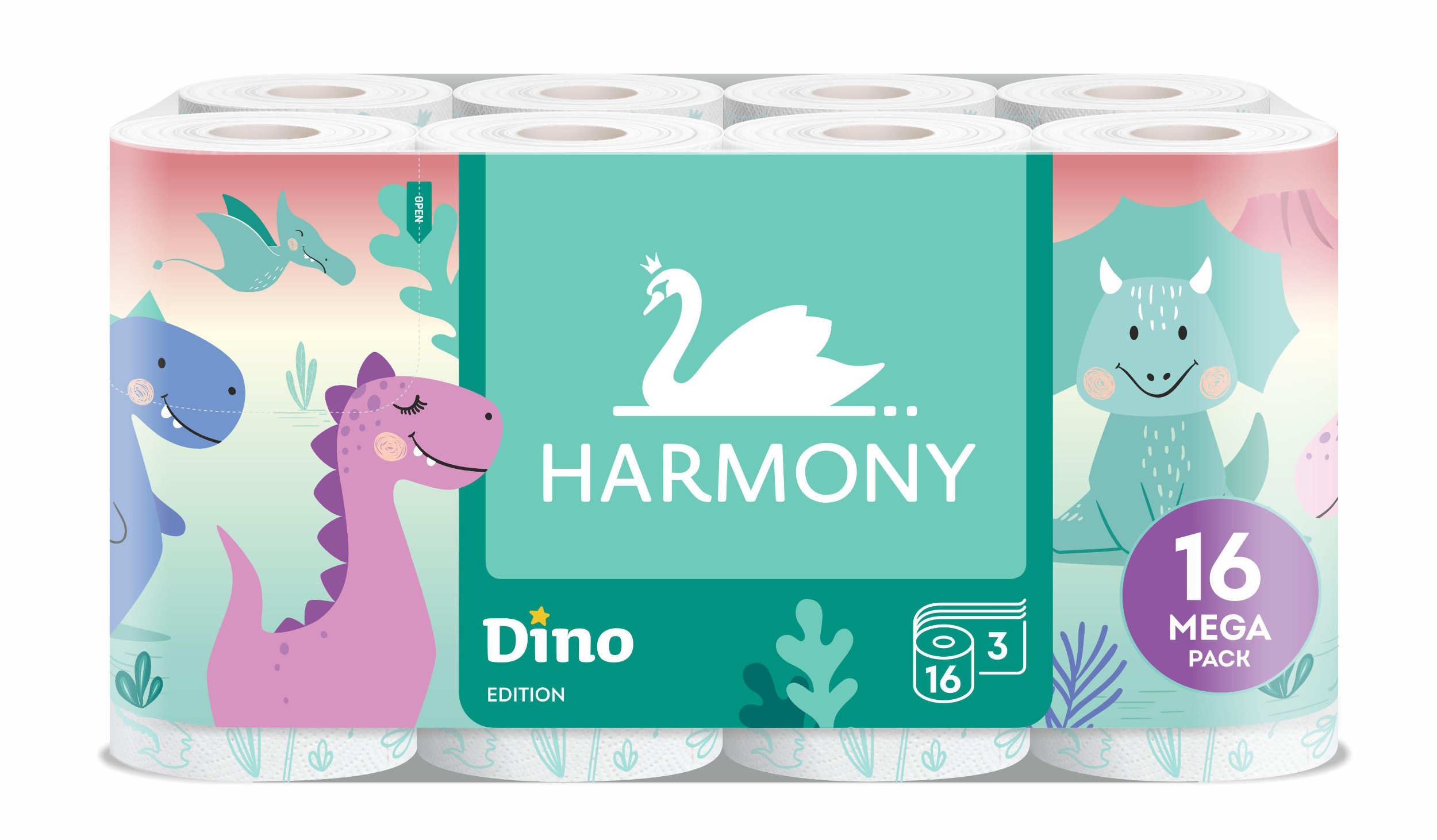 Drogerie a kosmetika - Harmony Dino toaletní papír 3vrstvý 16 rolí