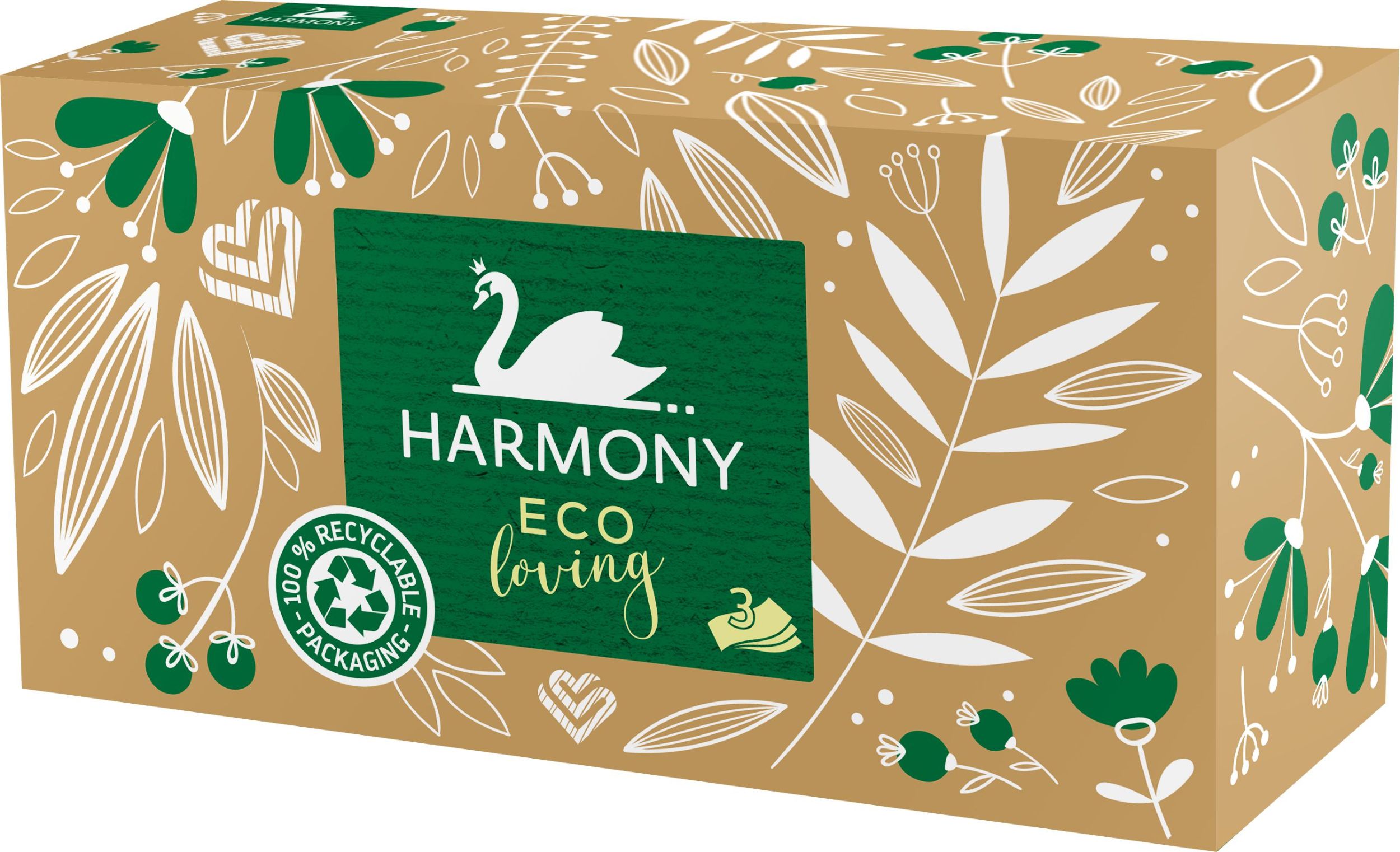 Drogerie a kosmetika - Harmony Kapesníky Eco Loving 3vrstvé 100ks
