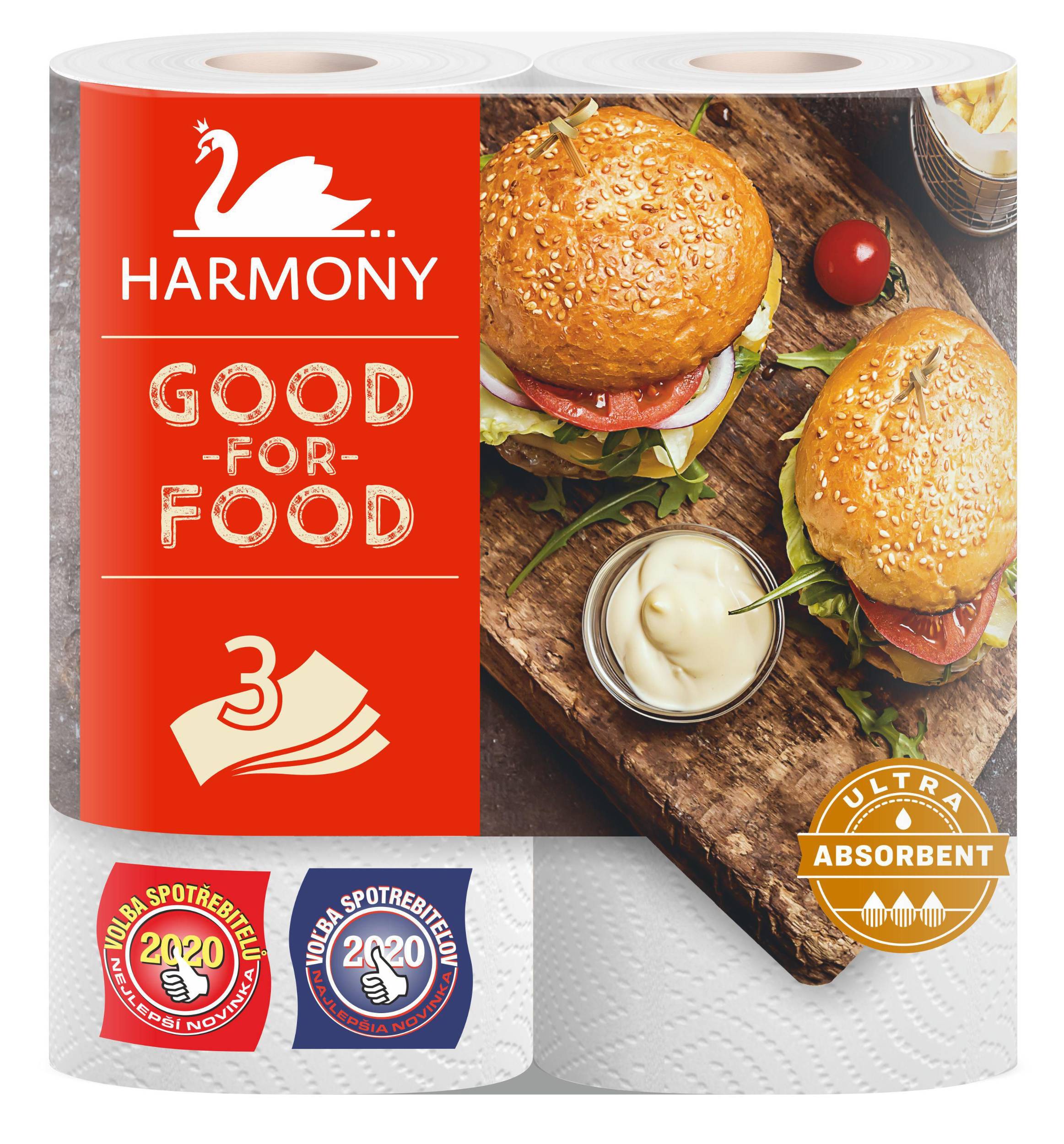 Drogerie a kosmetika - Harmony Kuchyňské utěrky burger 3vrstvé 2 ks
