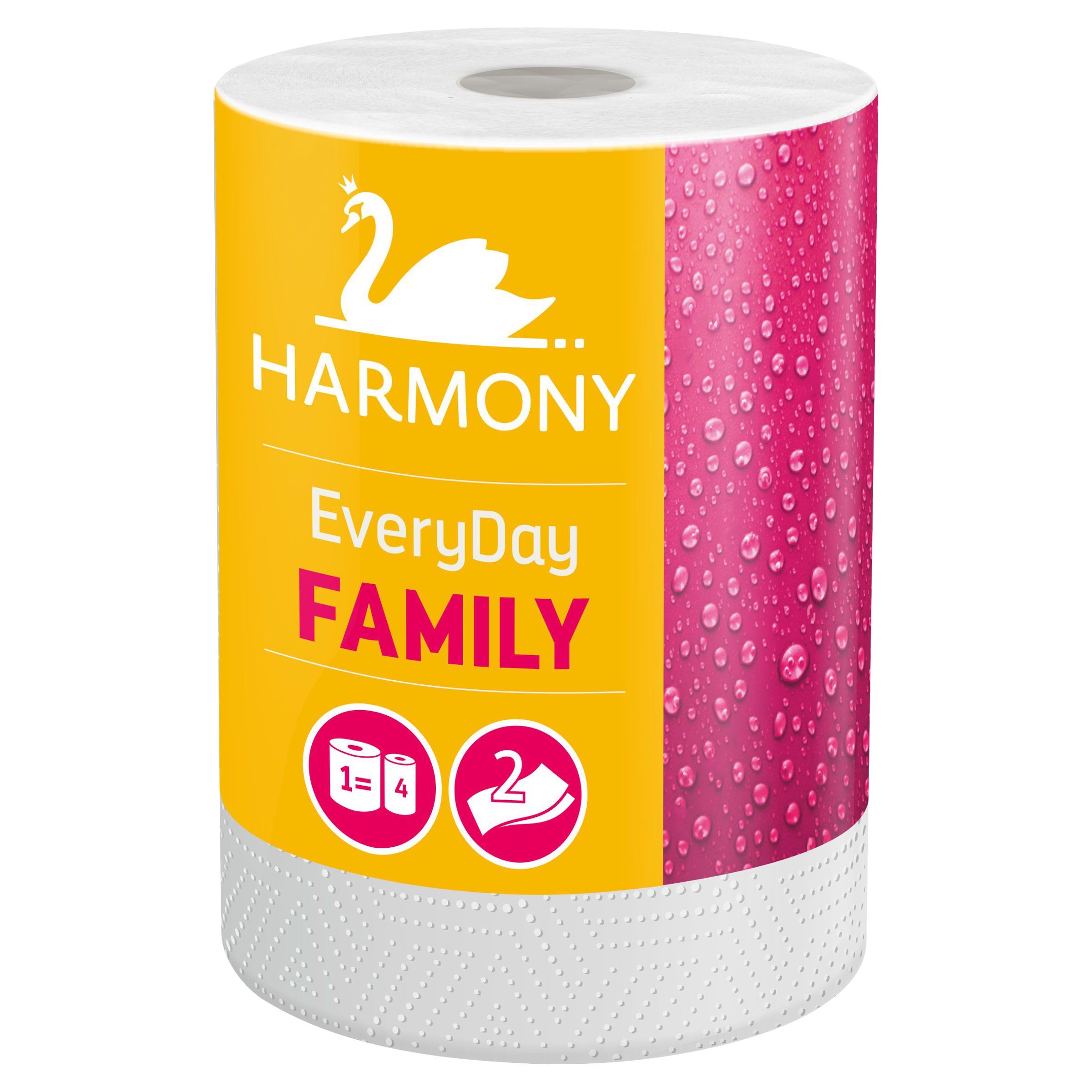 Drogerie a kosmetika - Harmony Kuchyňské utěrky Family Monorole 2vrstvá 1 ks