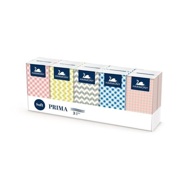 Drogerie a kosmetika - Harmony Soft Prima papírové kapesníky 3 vrstvy 10x10ks