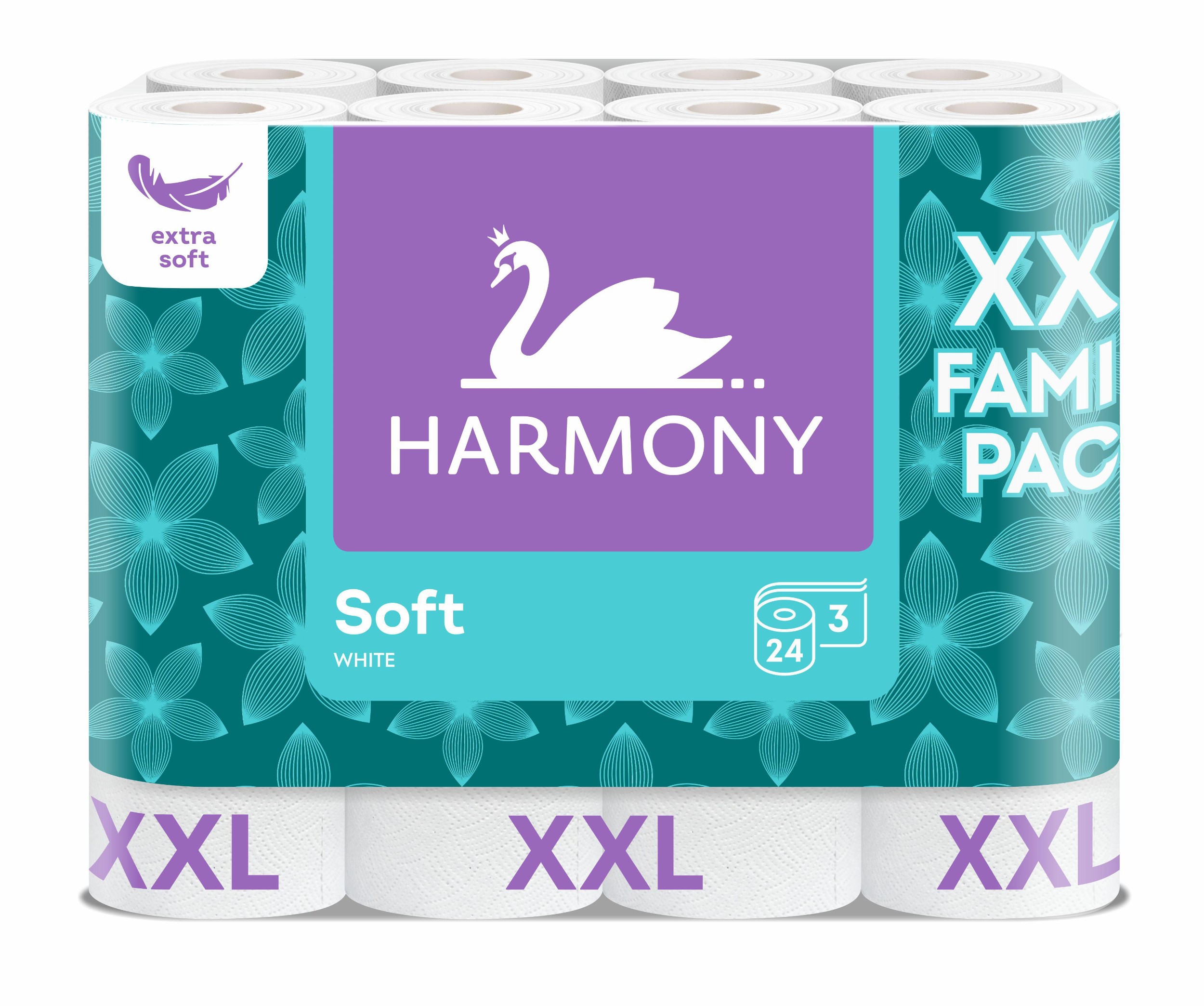 Drogerie a kosmetika - Harmony Soft White toaletní papír 3vrstvý 24ks
