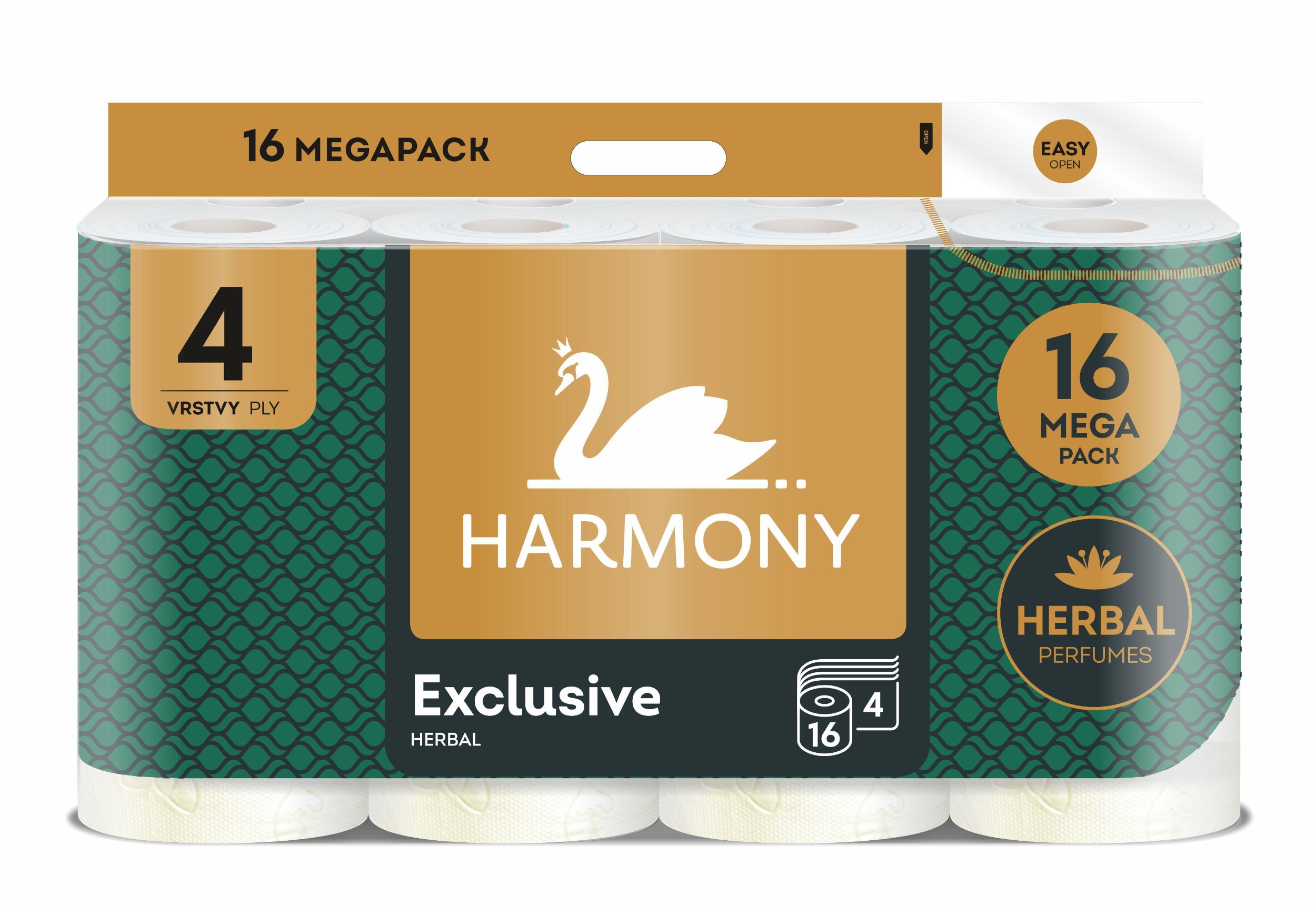 Drogerie a kosmetika - Harmony Toaletní papír exclusive herbal perfumes 4 vrstvý 16ks