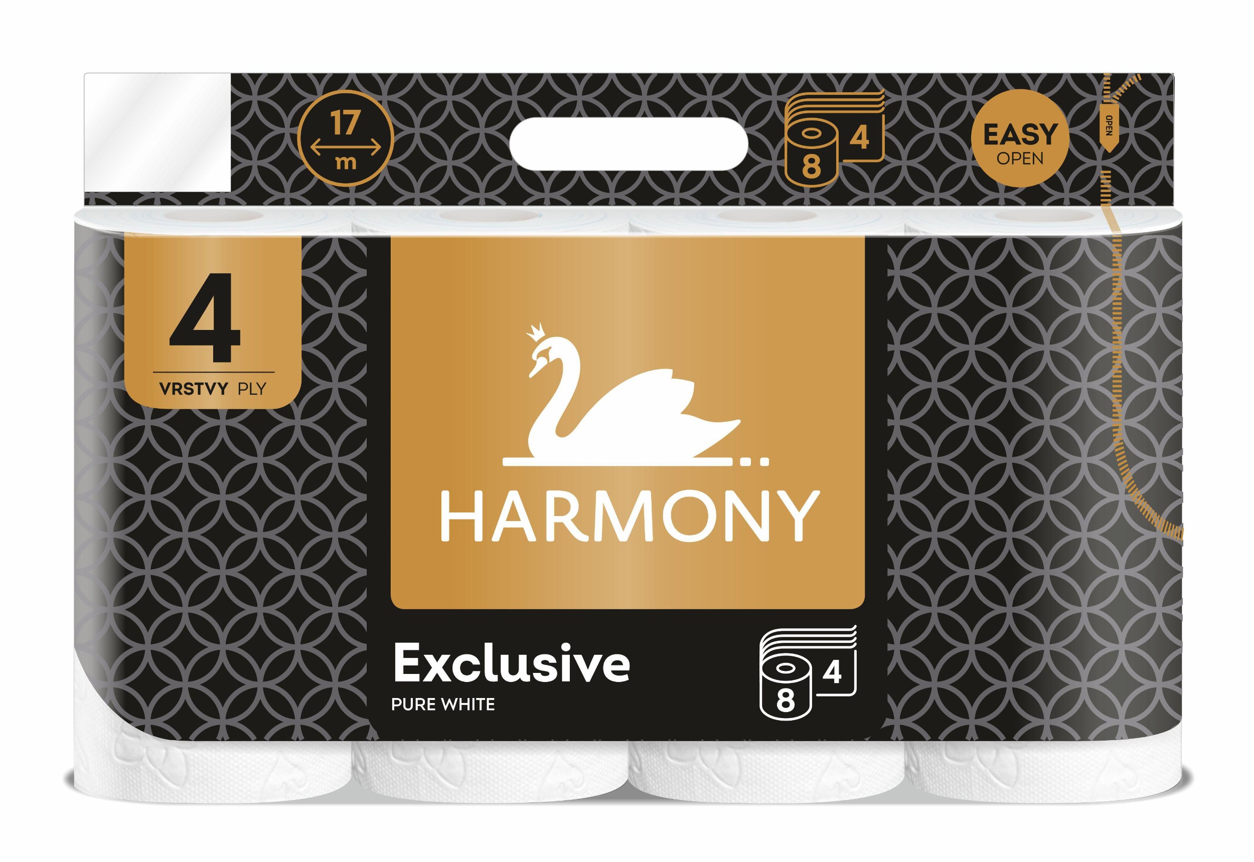 Drogerie a kosmetika - Harmony Toaletní papír exclusive pure white 4 vrstvý 8ks