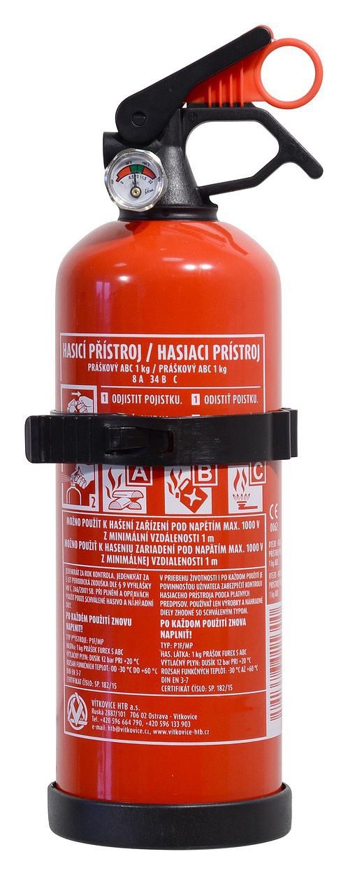 Hasicí přístroj práškový 1 kg ABC (8A 34 B/C)