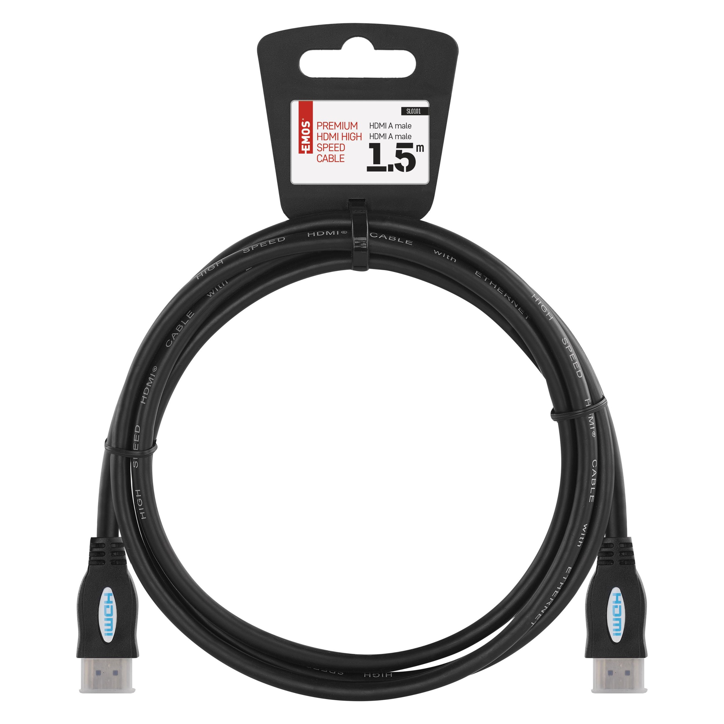 Elektro - HDMI kabel 2.0 High Speed 4K EMOS SL0101 A-A vidlice 1,5m