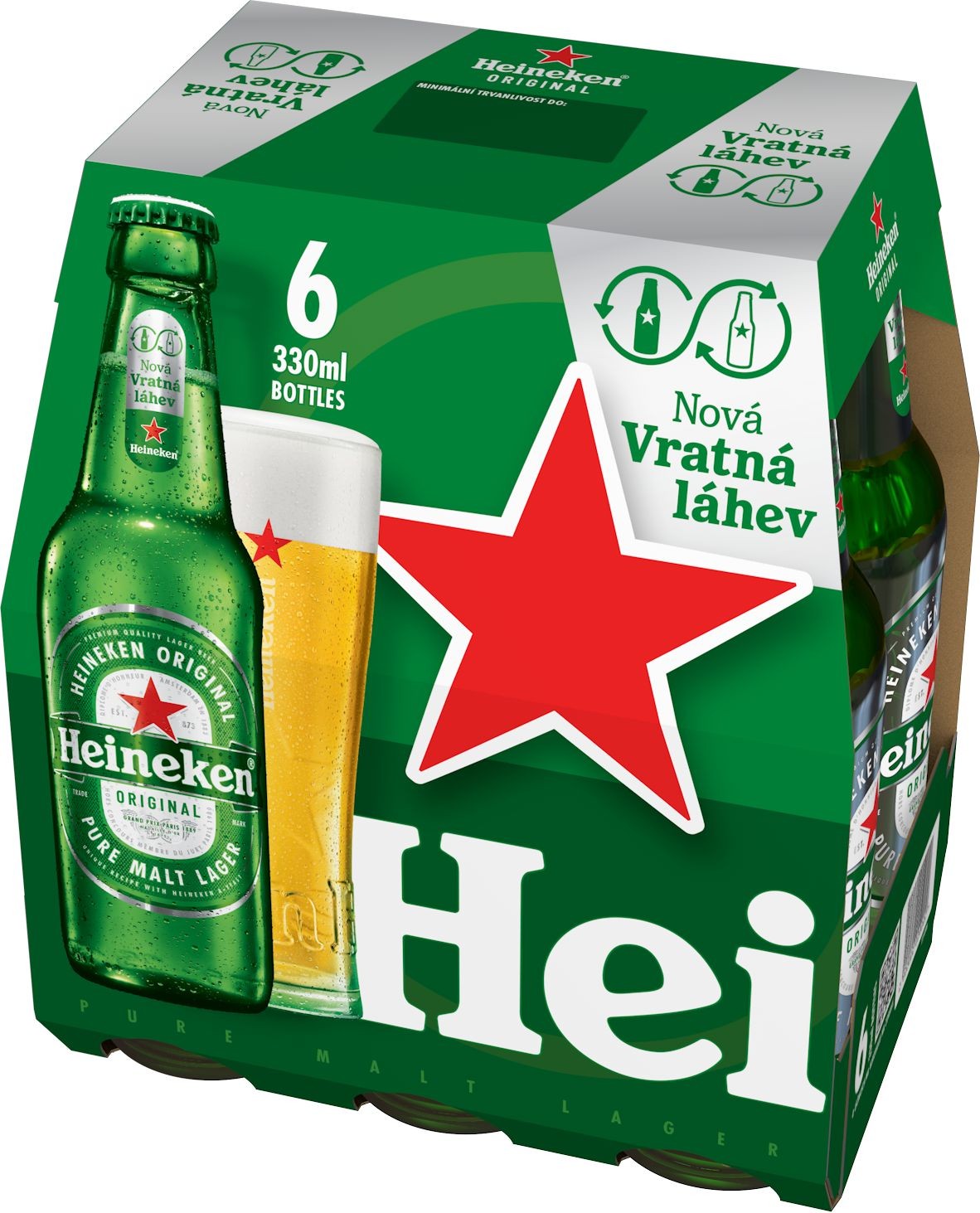 Nápoje - Heineken 6 x 0,33 sklo