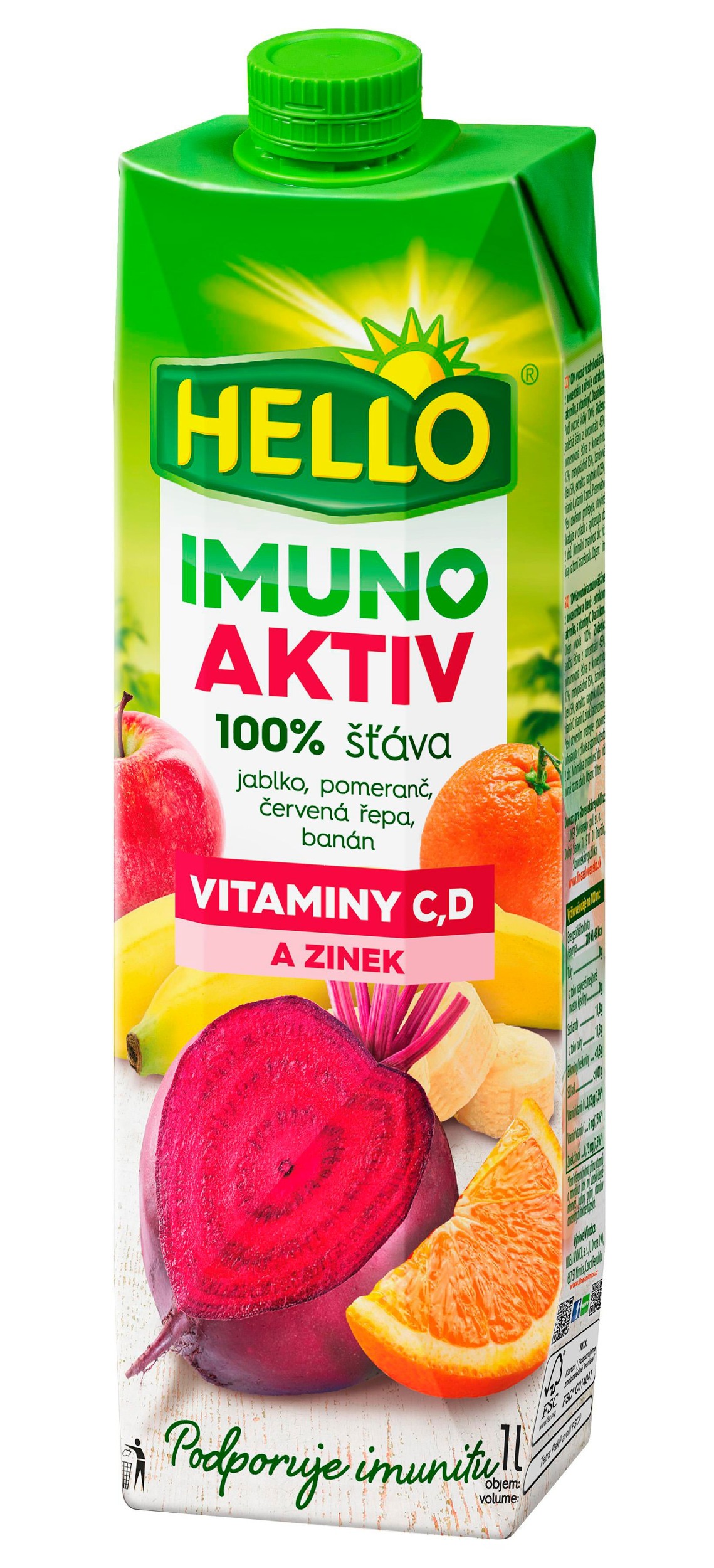 Nápoje - Hello 100% Imuno aktiv červená řepa 1 l
