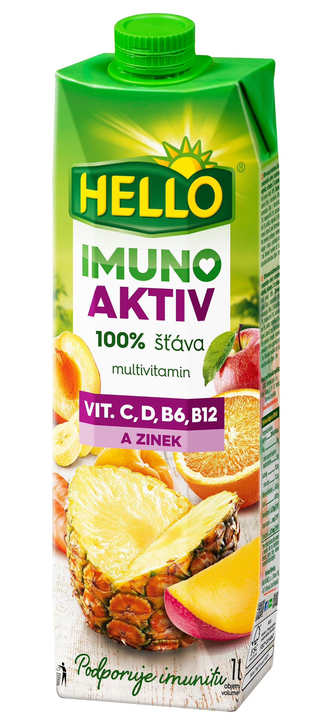 Hello 100% Imuno Aktiv multivitamín 1 l-0