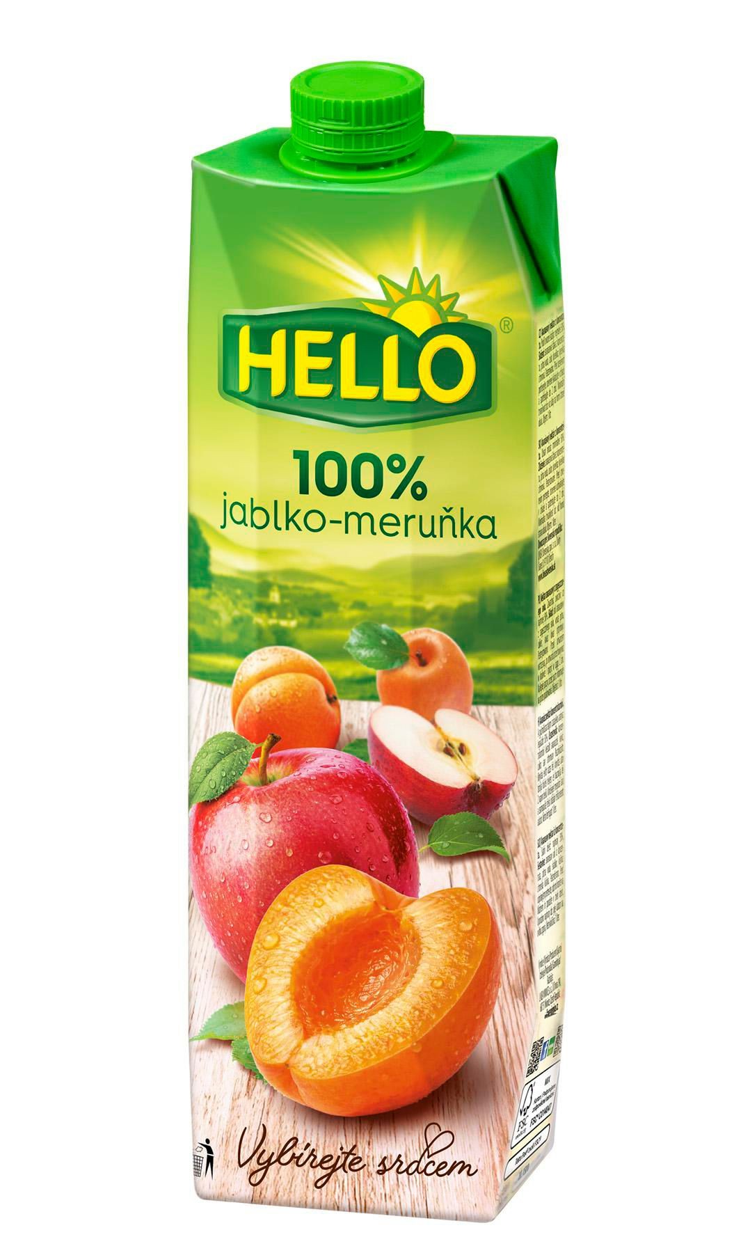 Nápoje - Hello 100% jablko meruňka 1 l TPP