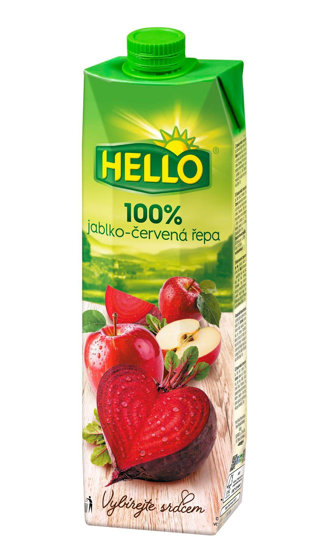 Nápoje - Hello 100% ovocno zeleninová šťáva jablko červená řepa z koncentrátů