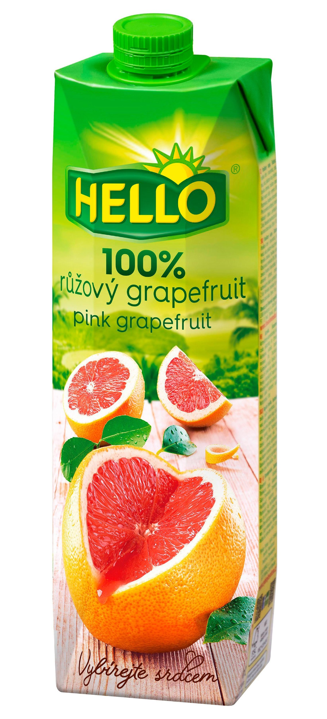 Nápoje - Hello 100% růžový grapefruit 1 l