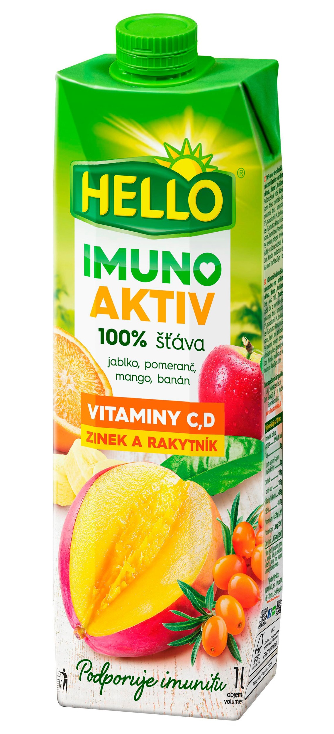 Nápoje - Hello imuno aktiv rakytník 1 l