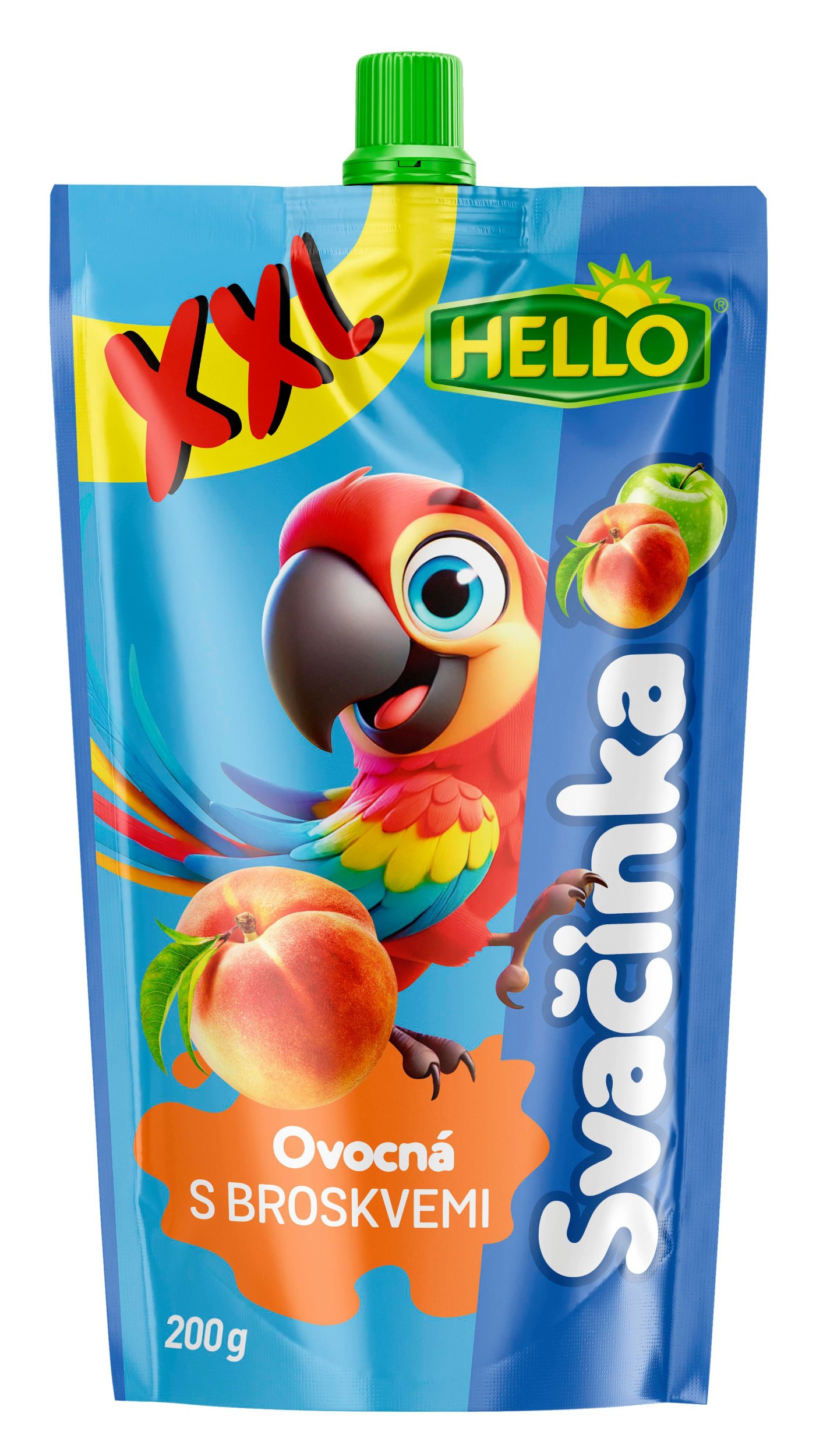 Svět dětí - Hello Ovocná přesnídavka broskev XXL 200 g