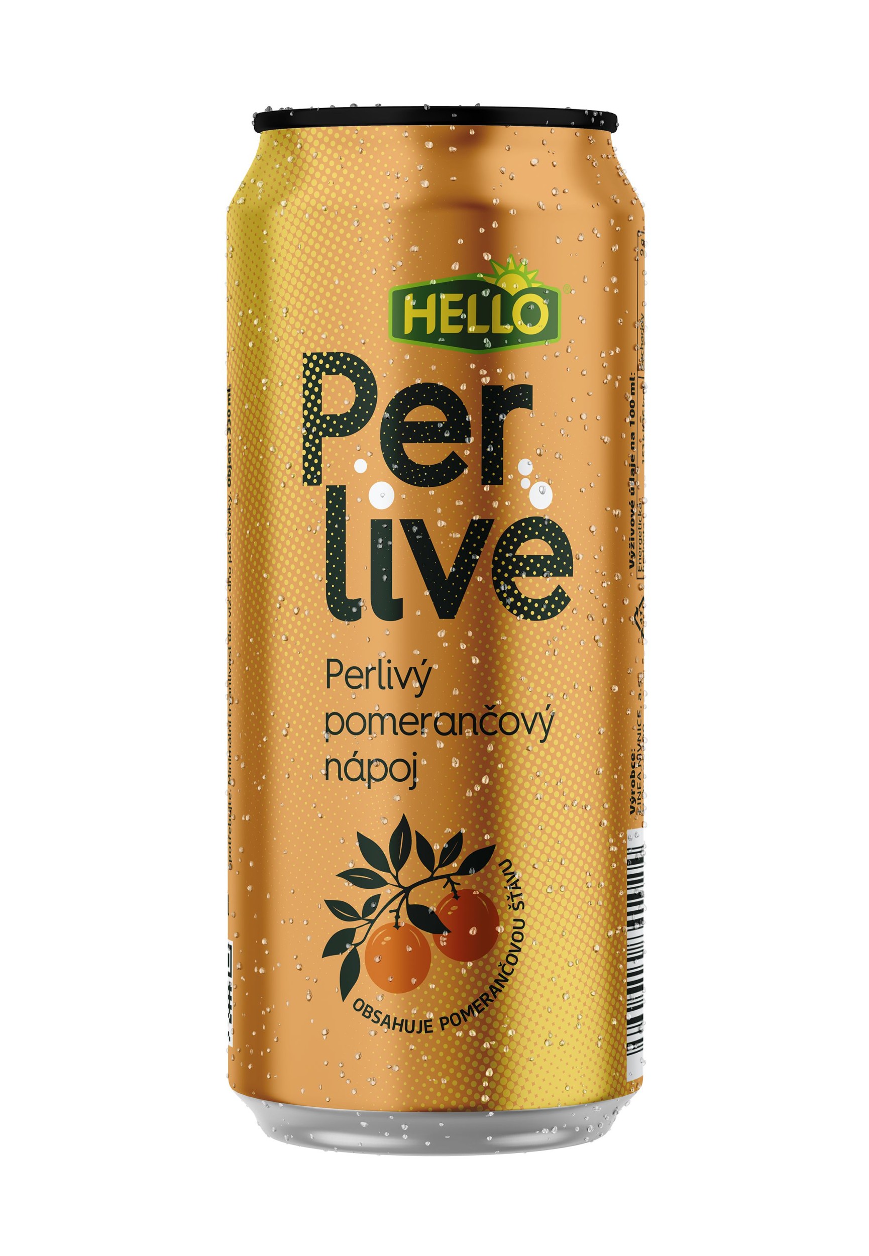 Nápoje - Hello Perlivé pomeranč 0,33 l PLECH