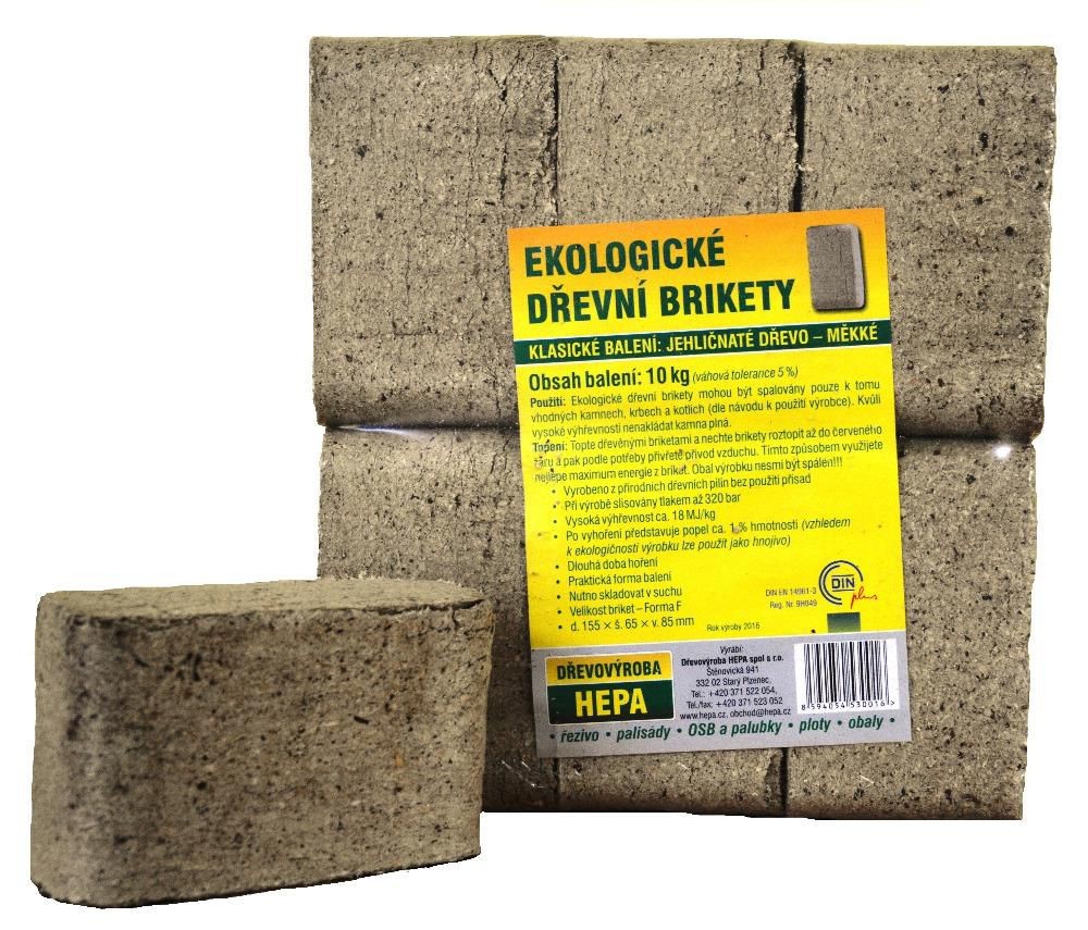 Domácnost a Zahrada - Hepa Brikety pilinové světlé 10 kg