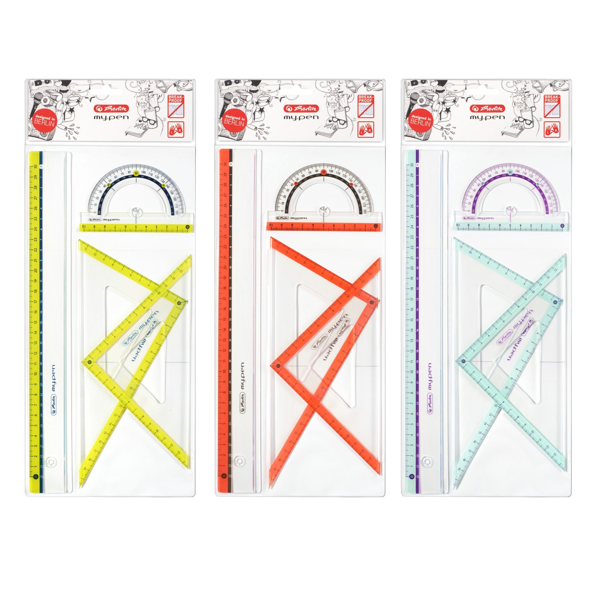 Domácnost a Zahrada - Herlitz Sada pro geometrii my.pen 4 díly, mix barev