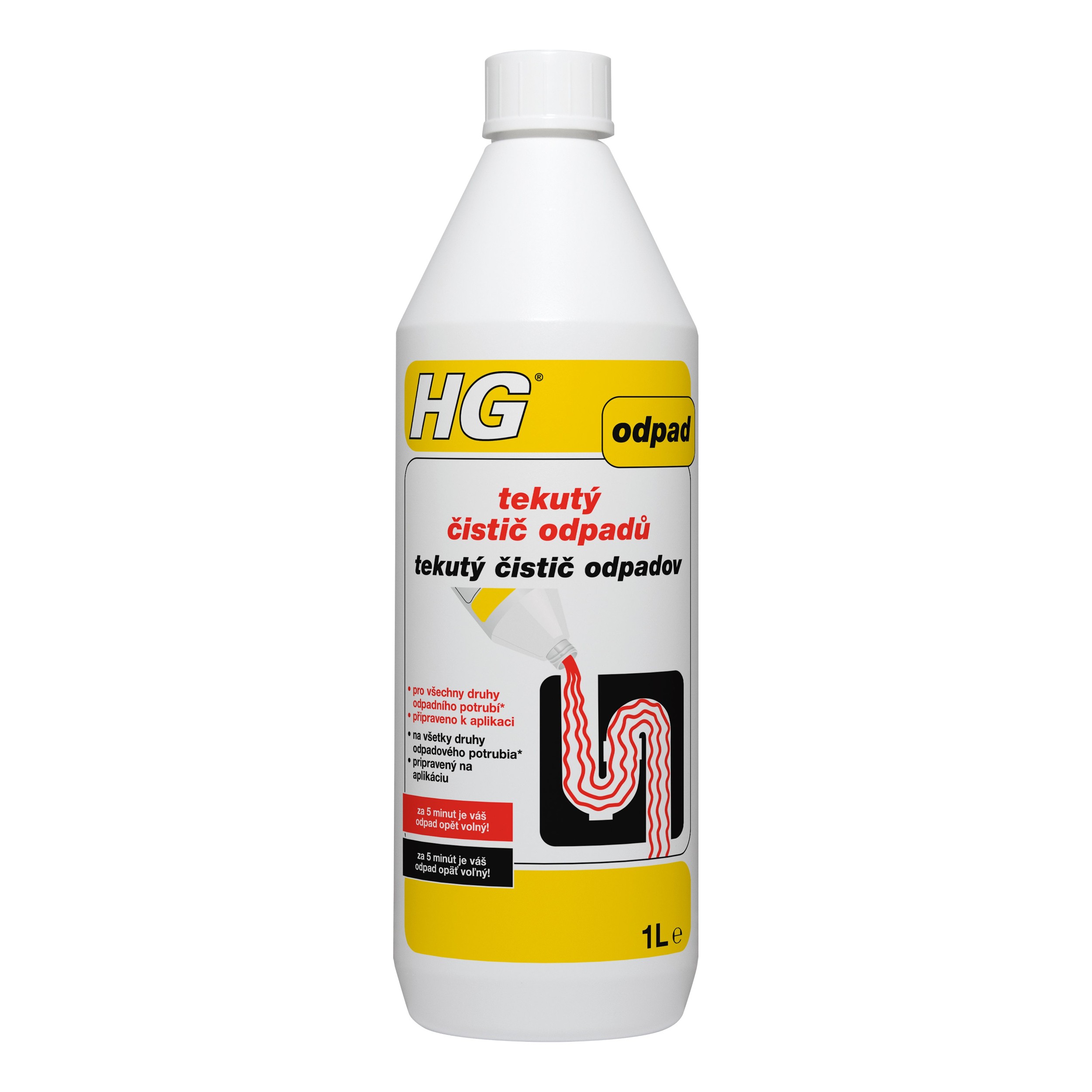 HG Koupelna tekutý čistič odpadů 1 l-0