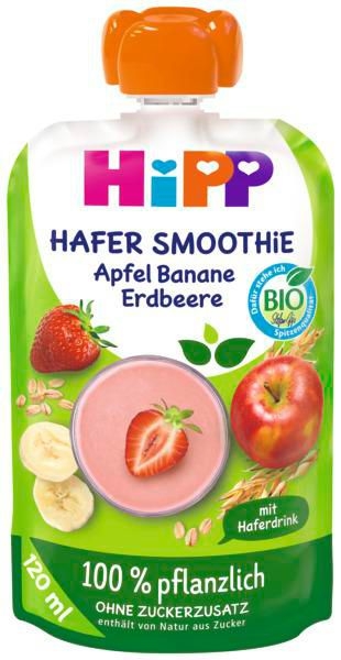 Zdravý svět - HiPP BIO Ovesné smoothie jablko, jahoda, banán 120 ml
