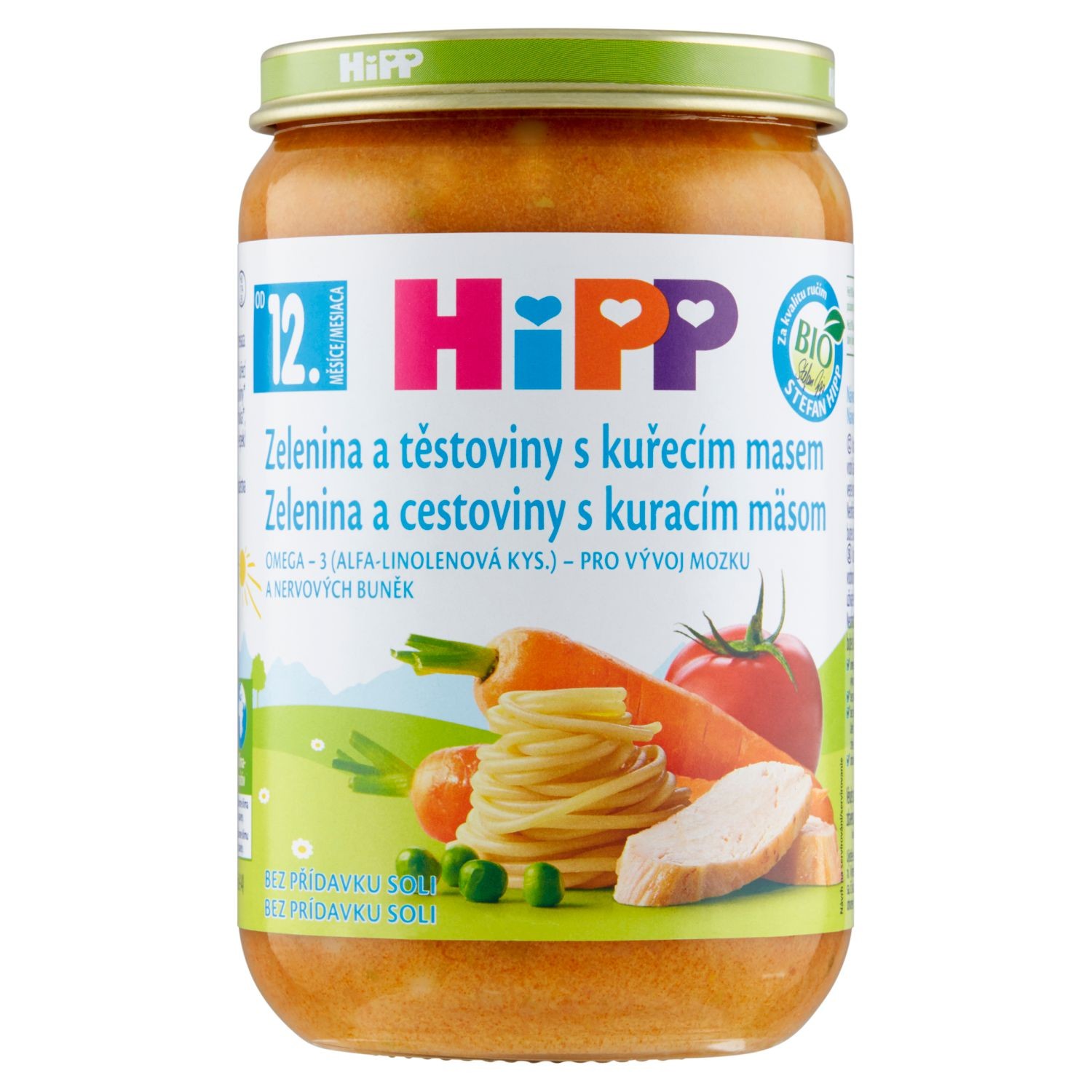 Zdravý svět - HiPP BIO Zelenina a těstoviny s kuřecím masem 12m+ 220g