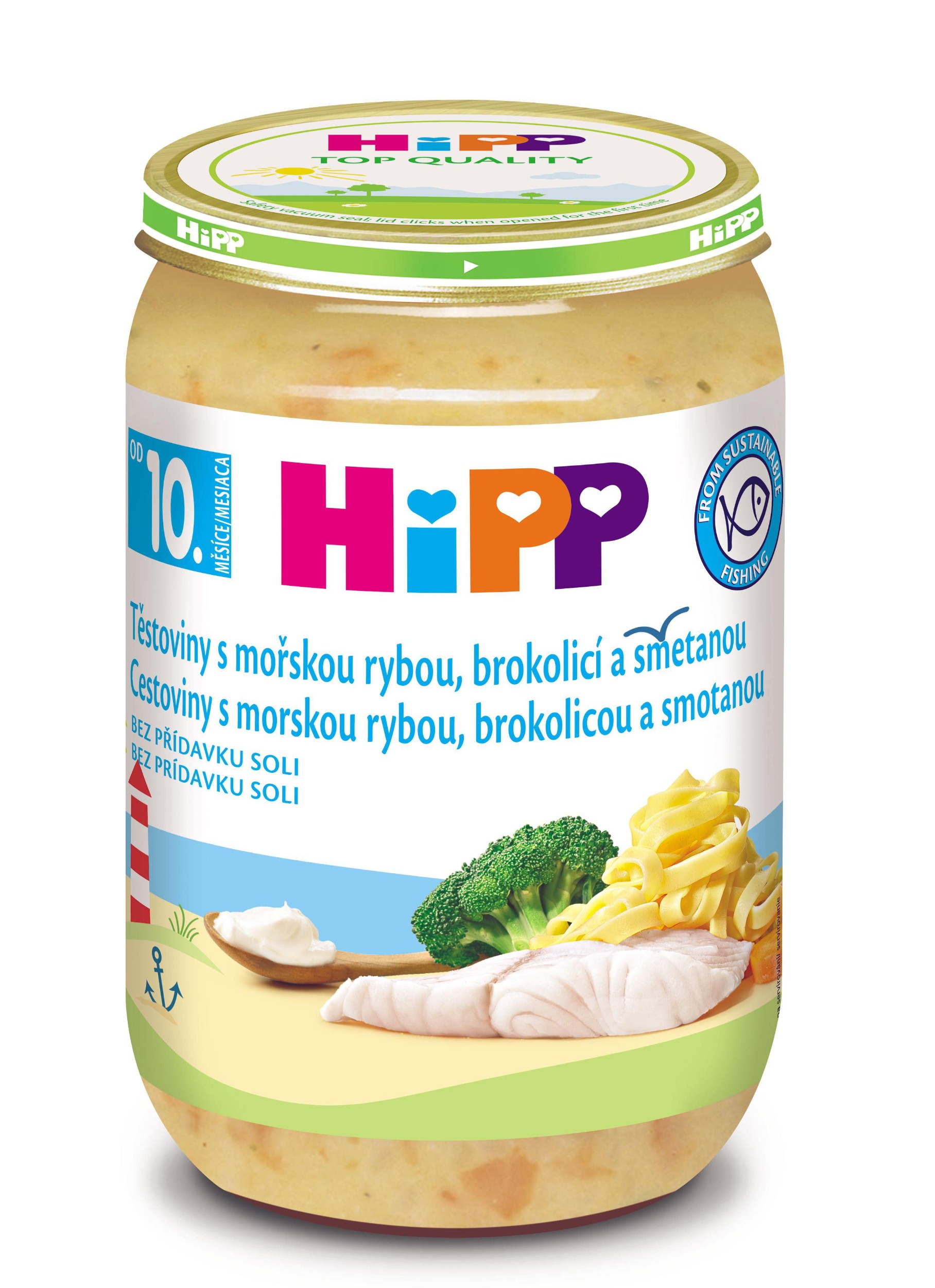 Svět dětí - HiPP Těstoviny s mořskou rybou, brokolicí a smetanou 220g