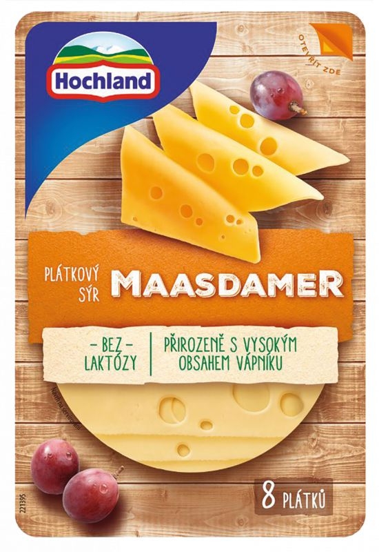 Zdravý svět - Hochland Maasdamer bez laktózy 48% plátky 135g