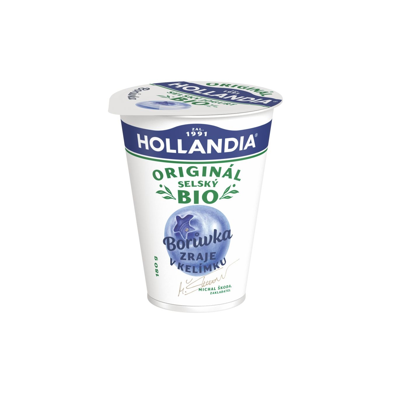 Mléčné a chlazené - HOLLANDIA BIO Jogurt selský, Borůvka 180g